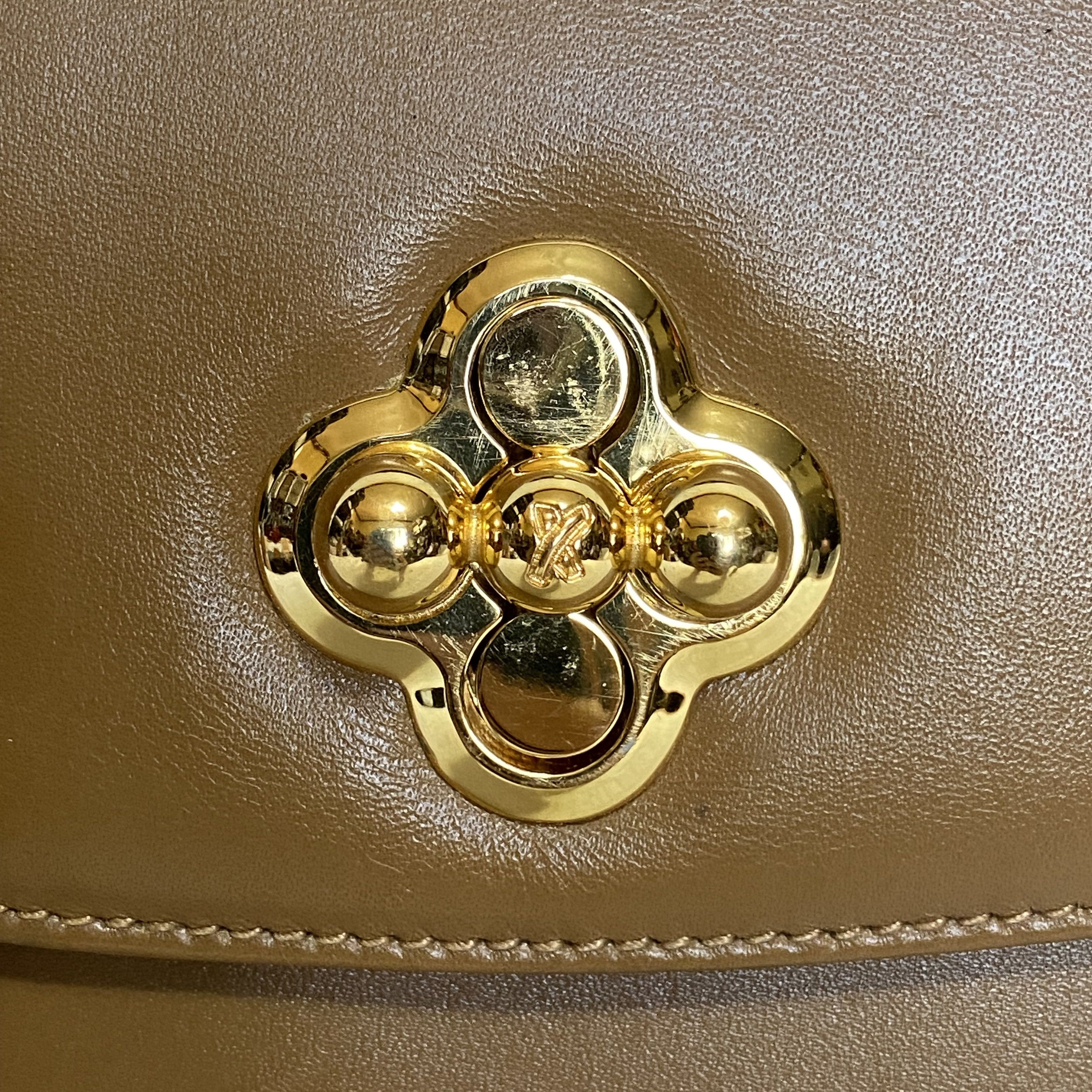 Paloma Picasso Vintage Tan Brown Leather Top Handle Bag Size ONE SIZE - 10 Thumbnail