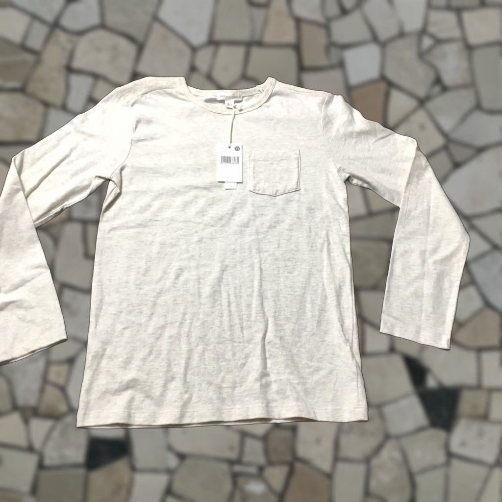 Vintage VINTAGE Pumpkin Patch pocket Shirt 11 unisex Adults Long Sleeve Crew Neck Cotton 100% Cream blend pockets Size L / US 10 / IT 46 - 1 Thumbnail