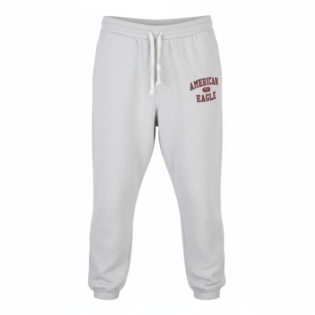 American Eagle Outfitters L Grey Melange Drawstring Sweatpants 88780 Size US 34 / EU 50 - 1 Thumbnail