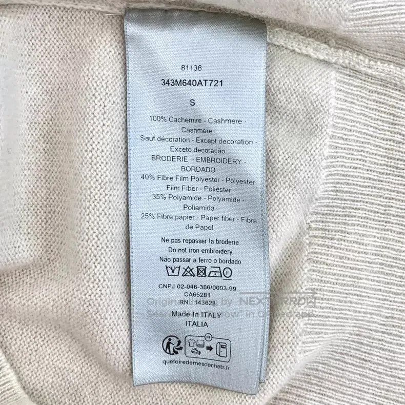 Dior Dior Apricot-coloured logo pearl embroidery cashmere round Size US S / EU 44-46 / 1 - 7 Thumbnail