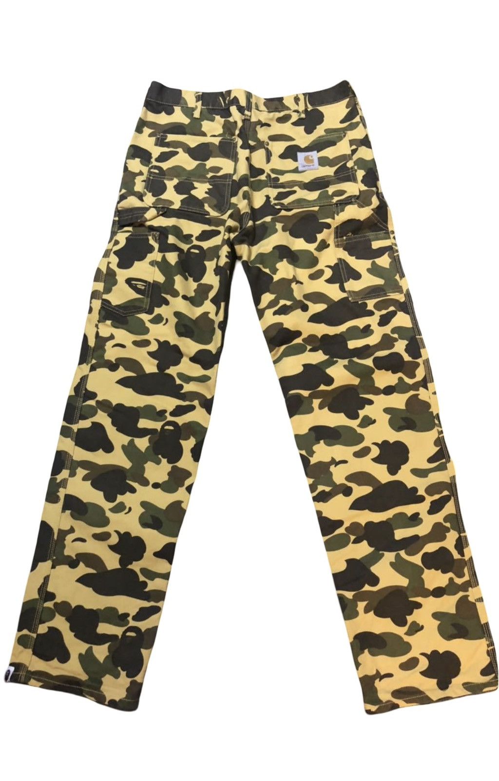 Bape × Carhartt VERY RARE OG 2006 A BATHING APE X CARHARTT YELLOW CAMO PANTS Size US 34 / EU 50 - 1 Thumbnail