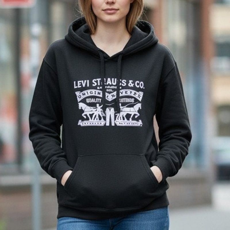 Levi's Levi Strauss Black Hoodie Logo Sz XL Size XL / US 12-14 / IT 48-50 - 1 Thumbnail