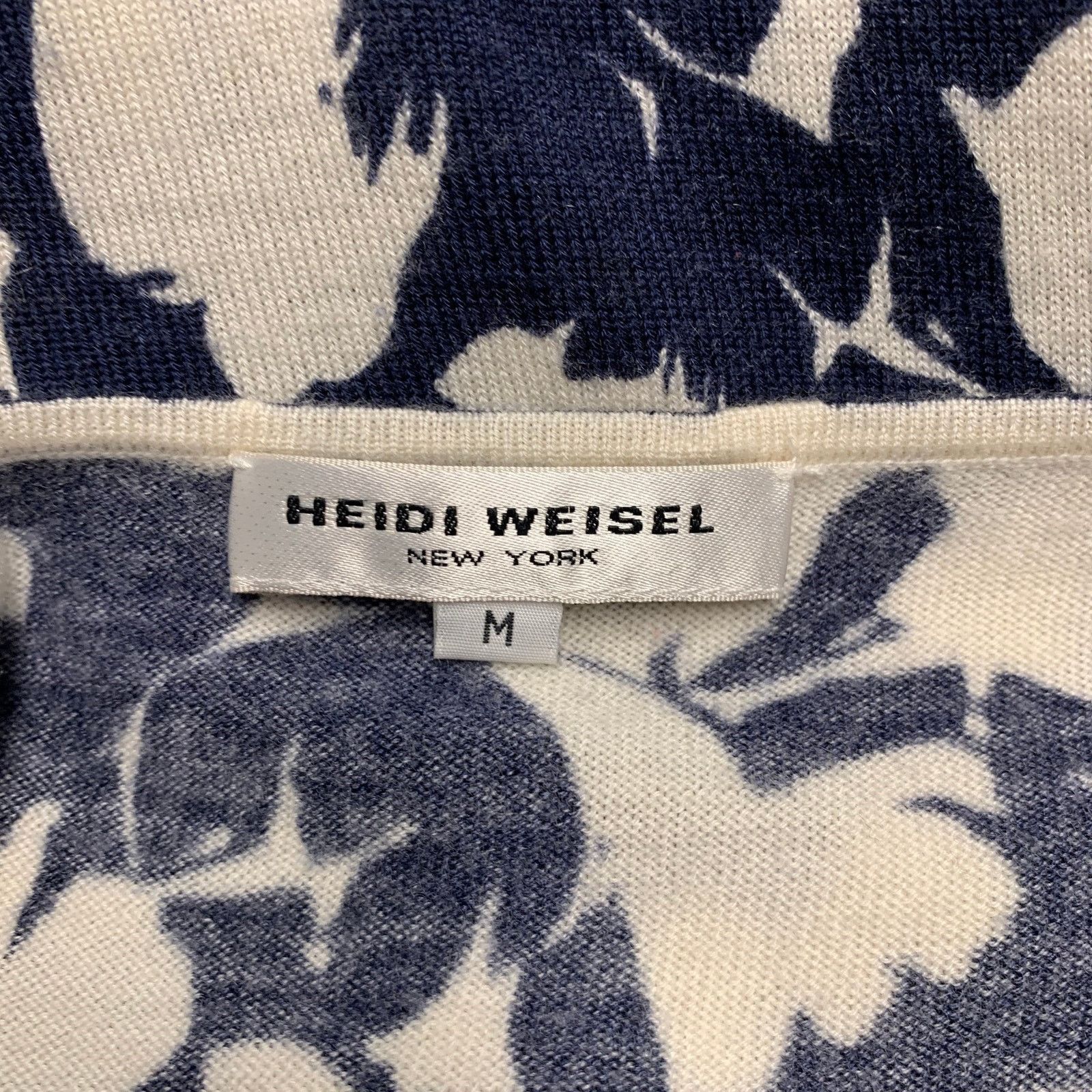 Other HEIDI WEISEL Cream Navy floral Cap Sleeves Casual Top Size M / US 6-8 / IT 42-44 - 6 Thumbnail
