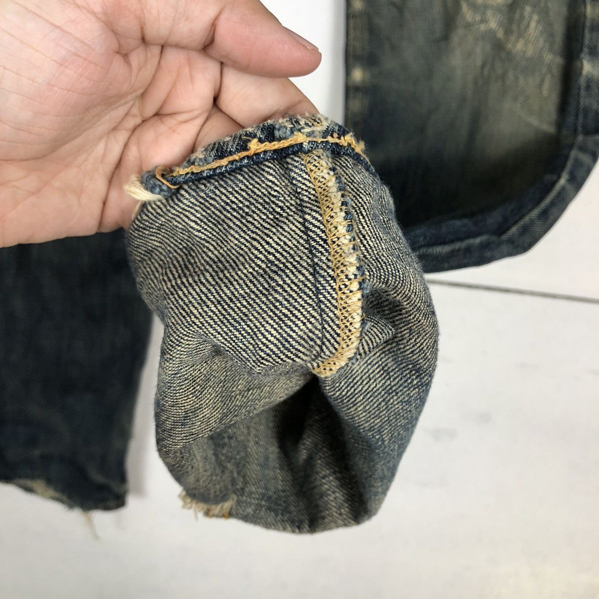 Denime 🔥Rare Distressed Denim Jeans Denime Japan Punk Style Size US 28 / EU 44 - 13 Thumbnail