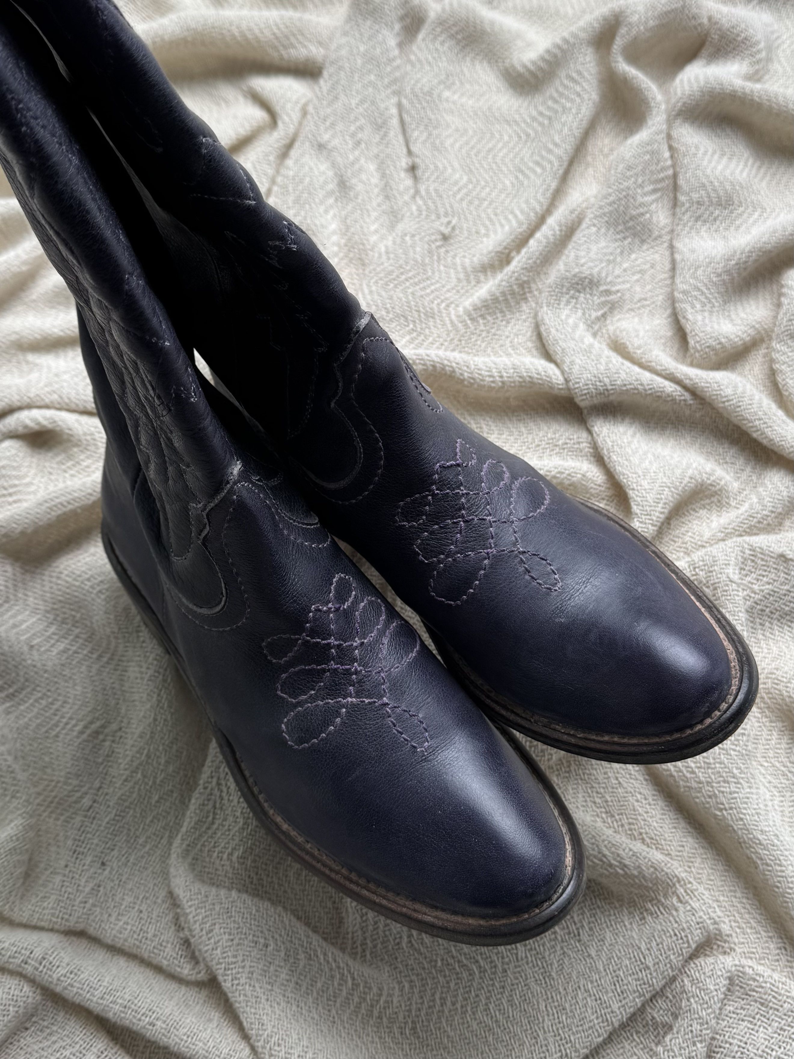 Vintage Vintage Leather Cowboy Western Mid Calf Embroidered Boots Size US 6 / IT 36 - 5 Thumbnail