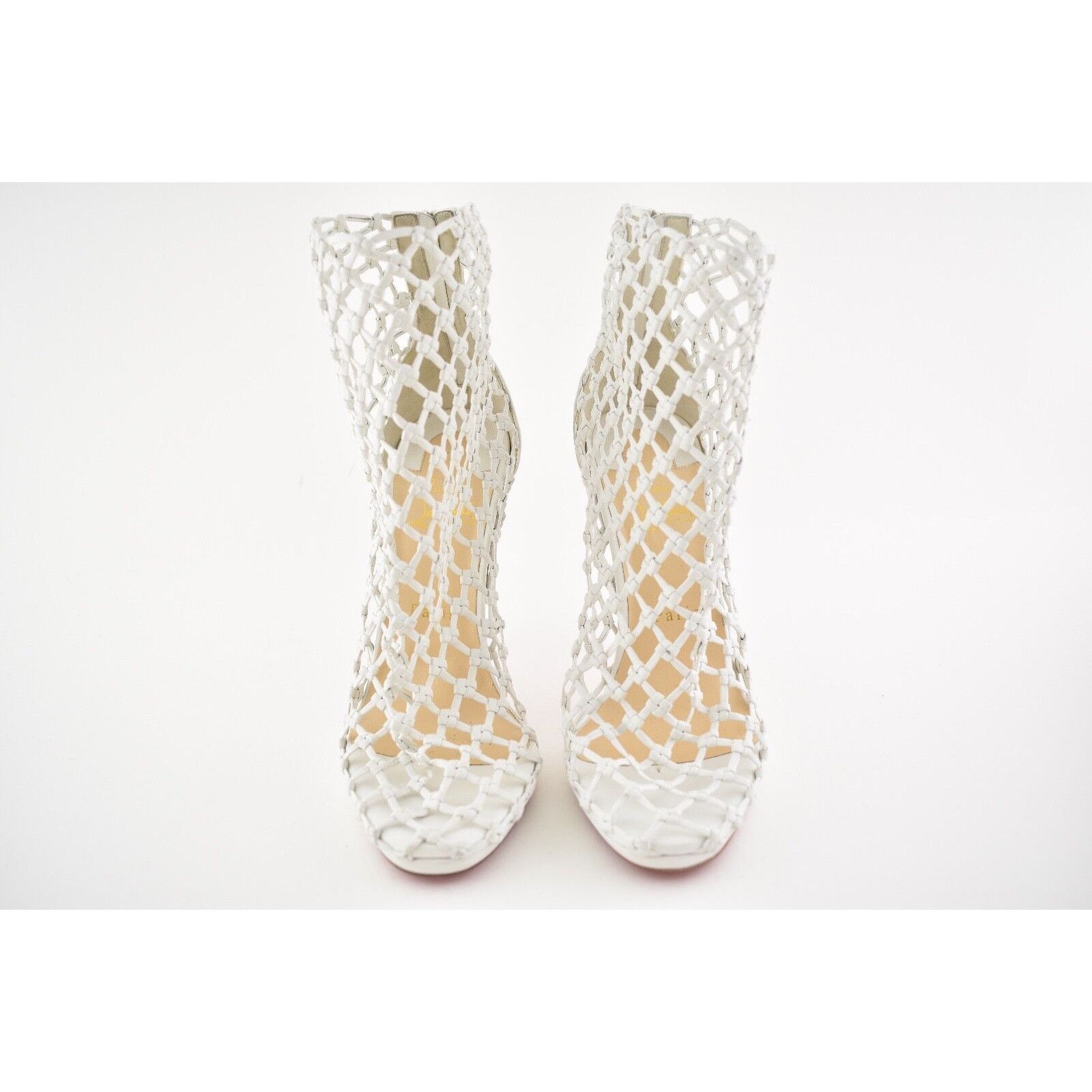 Christian Louboutin Christian Louboutin Porligat 120 White Latte Caged Boot Size US 7 / IT 37 - 6 Thumbnail