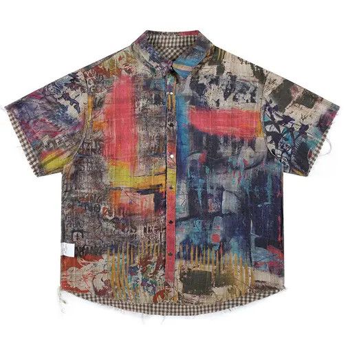 Japanese Brand Kurusu x Maki Retro fashion patchwork plaid button up shirt Size US L / EU 52-54 / 3 - 1 Thumbnail