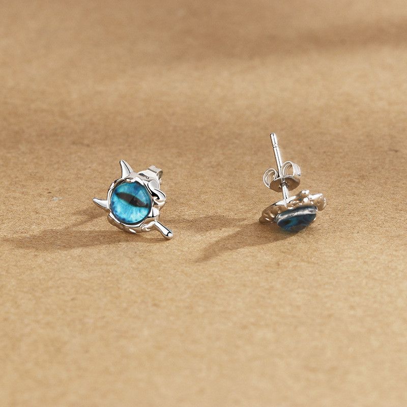Jewelry × Sterling Silver Dragon Eye 925 silver Vibe Earrings One Pairs Chrome Jewelry Size ONE SIZE - 3 Thumbnail