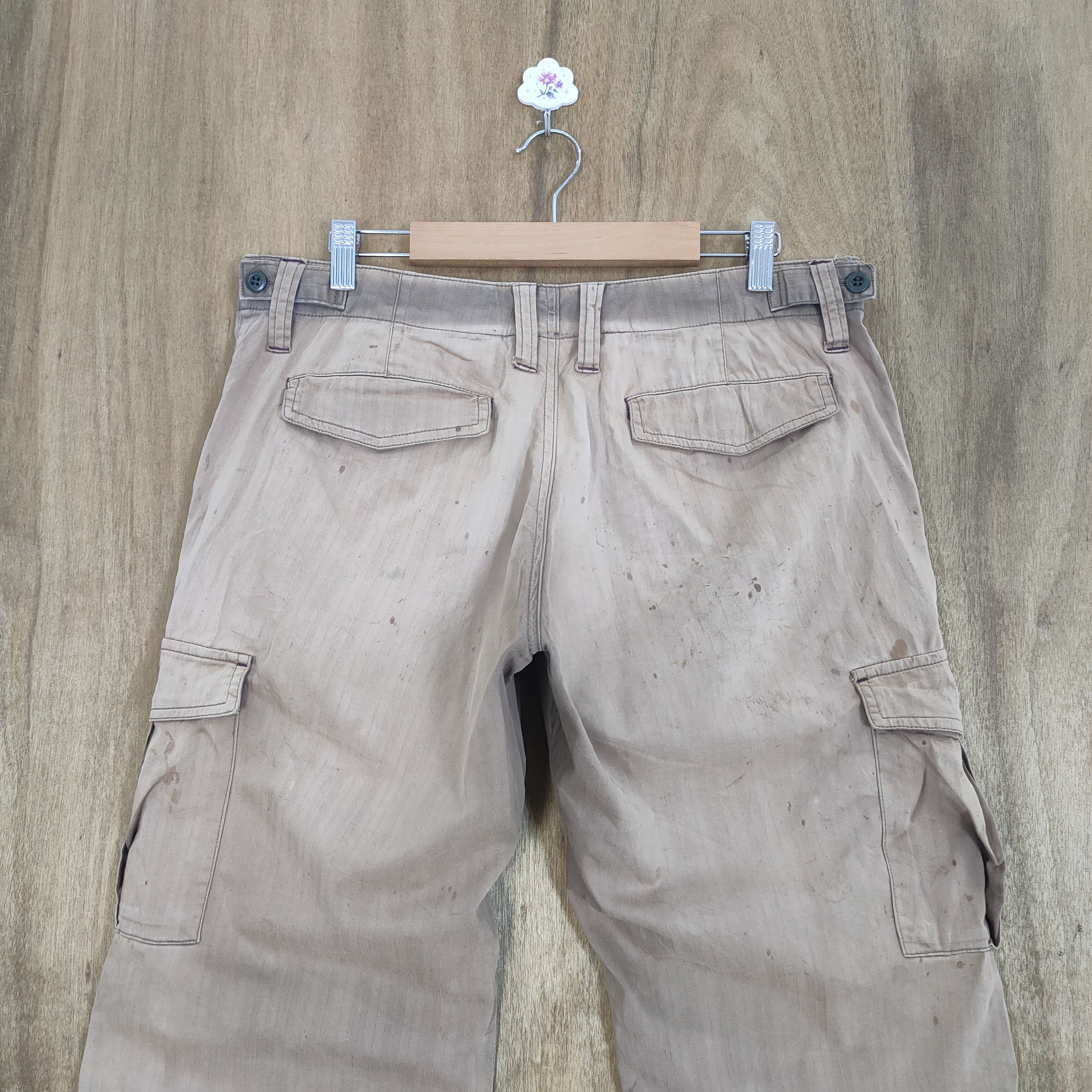 Melrose VINTAGE MELROSE FADED BROWN CARGO PANTS Size US 34 / EU 50 - 9 Thumbnail