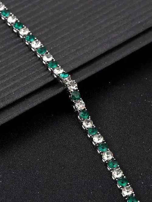 Japanese Brand × Jewelry Green & White Rhinestone Bracelet Size ONE SIZE - 4 Thumbnail