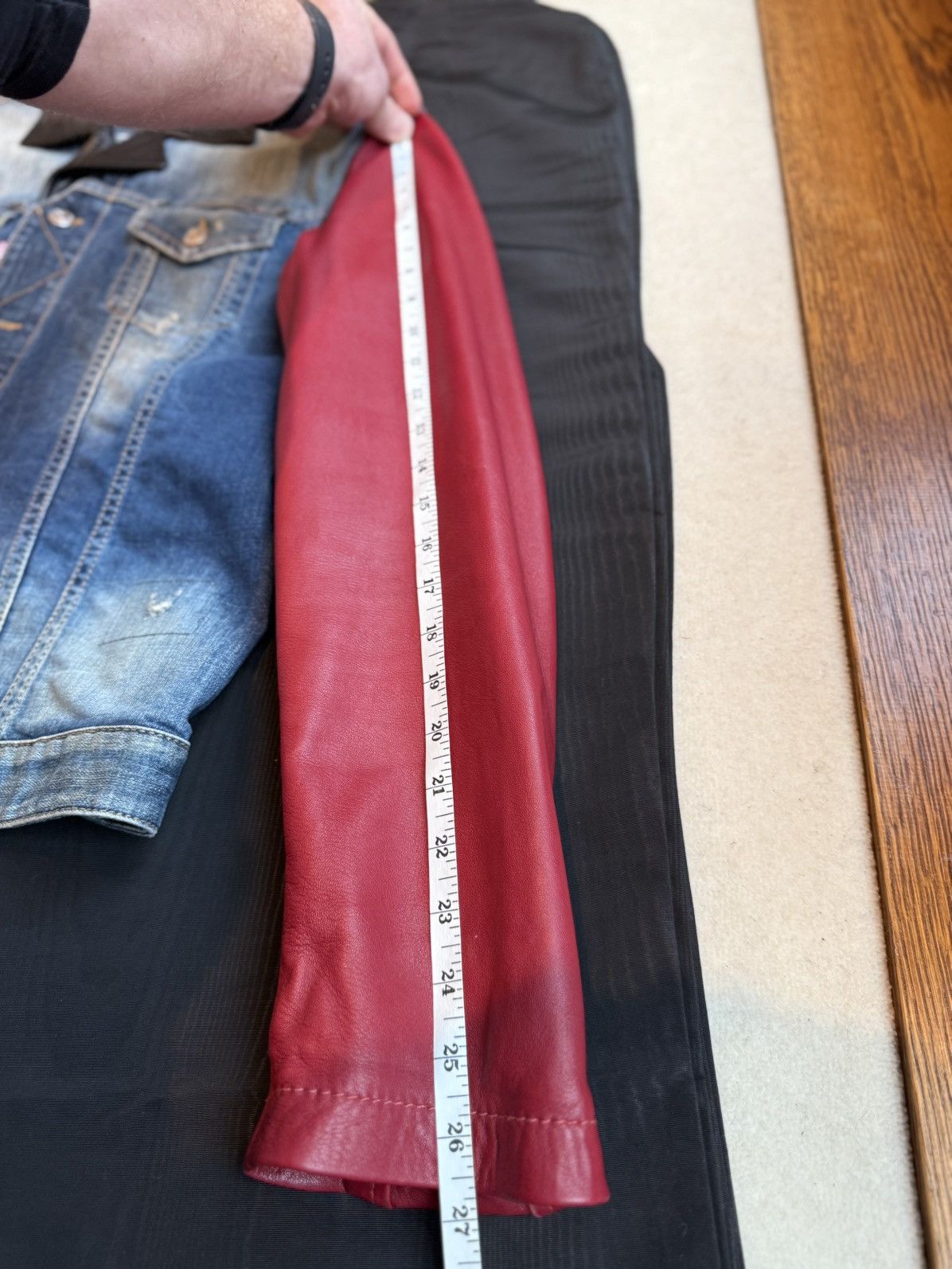 Dsquared2 SS14 Dsquared2 leather sleeve denim jacket collar 50 Grail Size US M / EU 48-50 / 2 - 9 Thumbnail