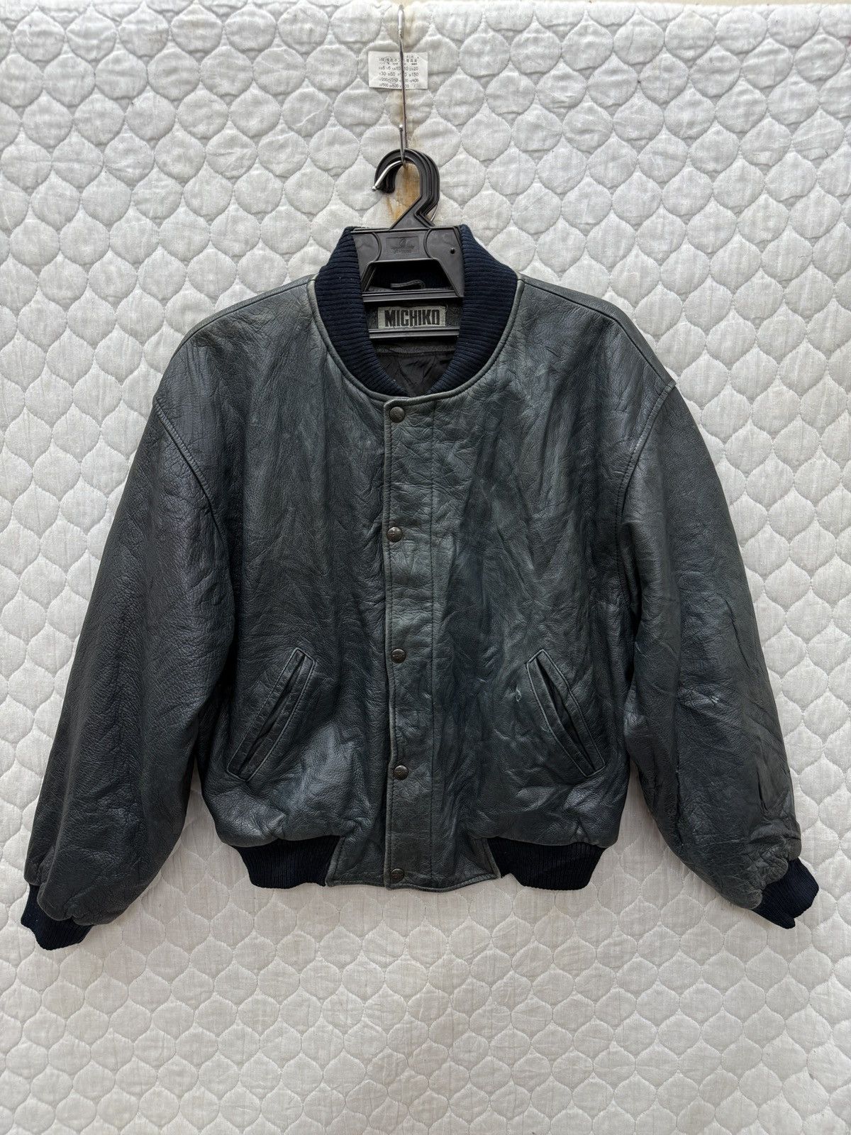 Michiko Koshino 🔥🔥🔥ARCHIVE VINTAGE MICHIKO KOSHINO BOMBER LEATHER JACKET Size US M / EU 48-50 / 2 - 4 Thumbnail
