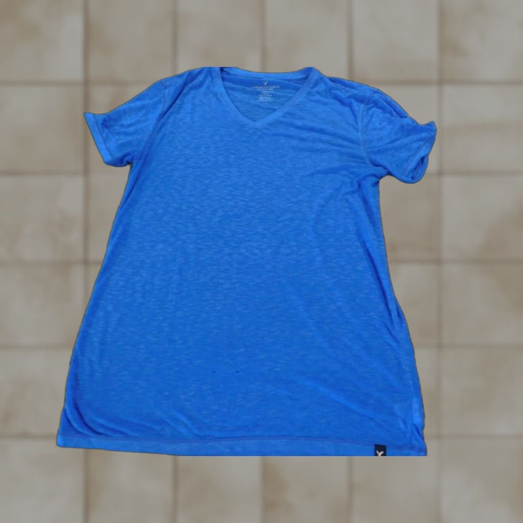 American Eagle Outfitters American Eagle Outfitters Shirt Women Small Blue Pullover Raglan Sleeve Stretch Knit Collared Long Sleeve Solid Casual Modern Regular Bagged? Size S / US 4 / IT 40 - 1 Thumbnail