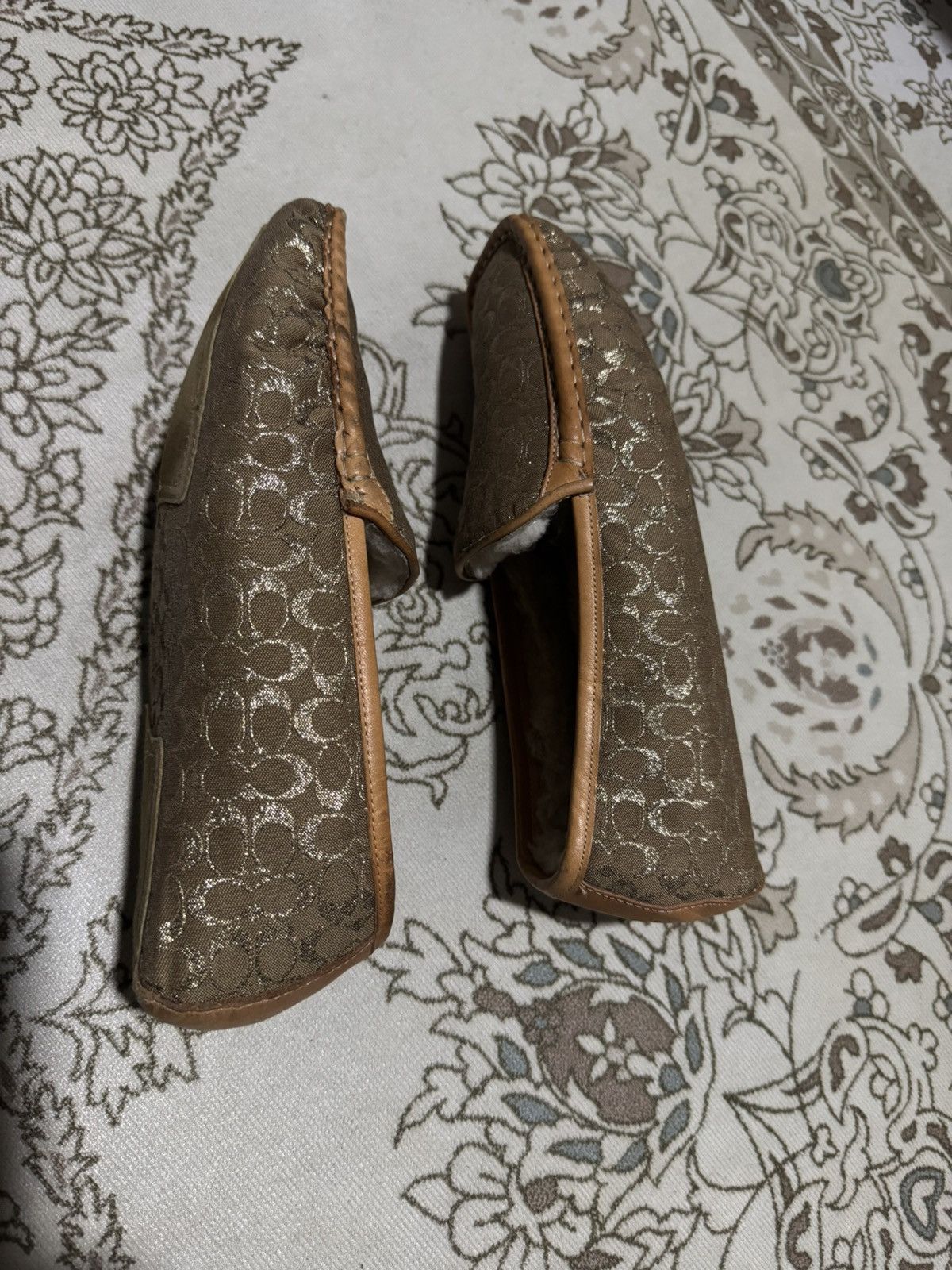 Coach Iconic Coach Monogram Signature Shearling Loafer Slippers Size US 11 / EU 44 - 3 Thumbnail