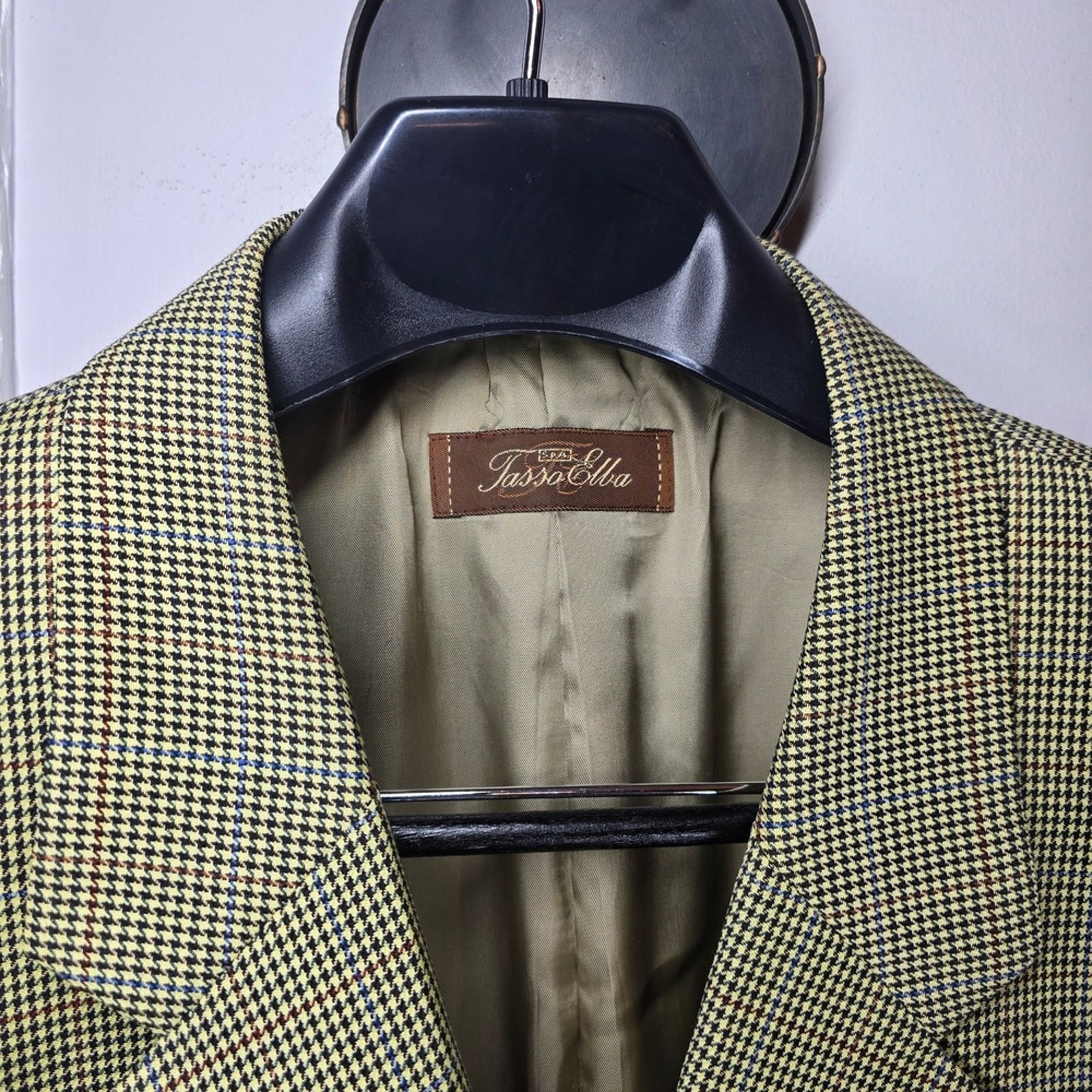 Tasso Elba Tasso Elba Vitale Barberis Canonico Glen Check Sport Coat Size 48R - 2 Thumbnail