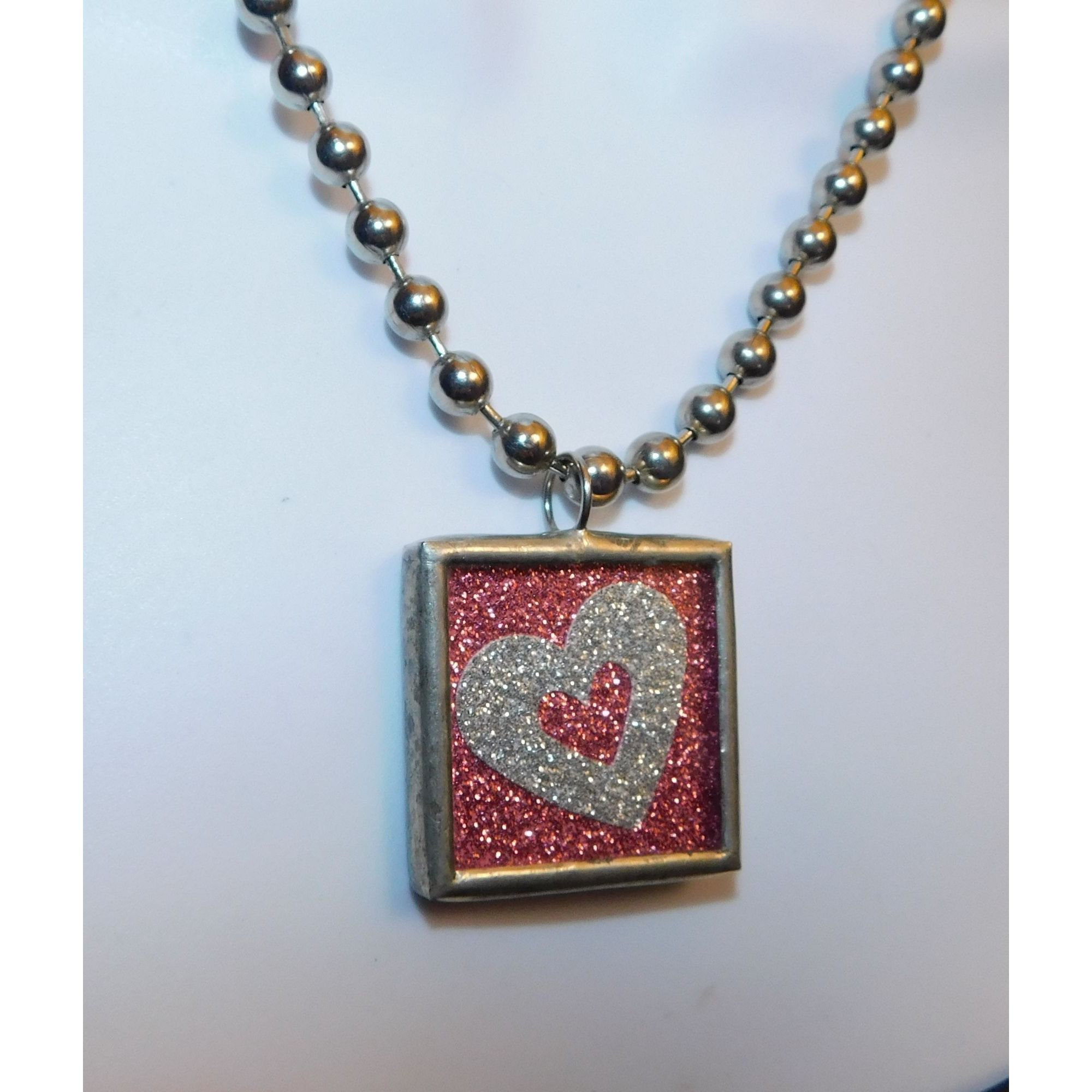 Other Coquette Pink And Silver Tone Glitter Kiss Heart Reversible Size ONE SIZE - 4 Thumbnail