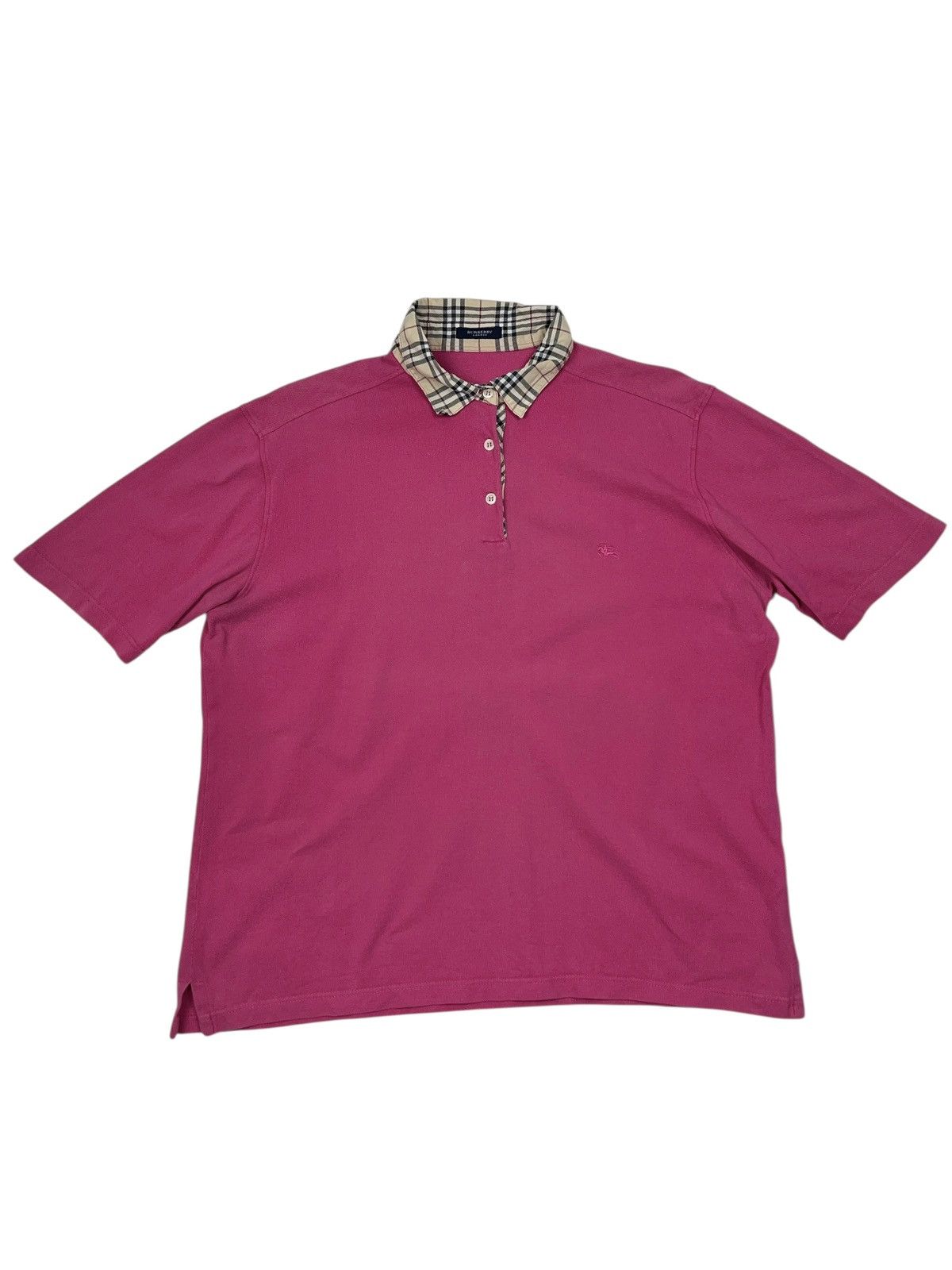 Burberry × Burberry Prorsum × Vintage Vintage Burberry London Pink Polo Shirt Nova Check Size XL / US 12-14 / IT 48-50 - 2 Thumbnail