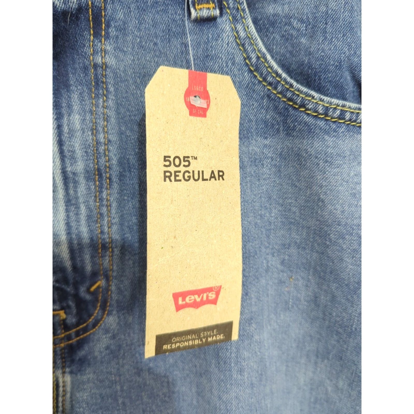 Levi's Levis 505 Flex Stretch Regular Fit Jeans Straight Leg Medium Wash 38x30 New NWT Size US 38 / EU 54 - 5 Thumbnail