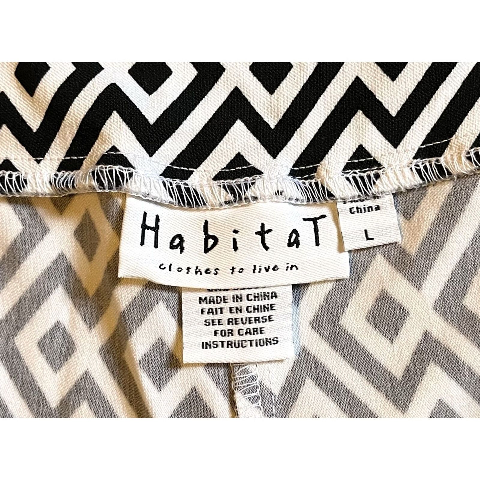 Habitat Habitat Clothes To Live In Pants Women’s L Black White Diamond Wide-Leg Crop Size 36" / US 14 / IT 50 - 5 Thumbnail