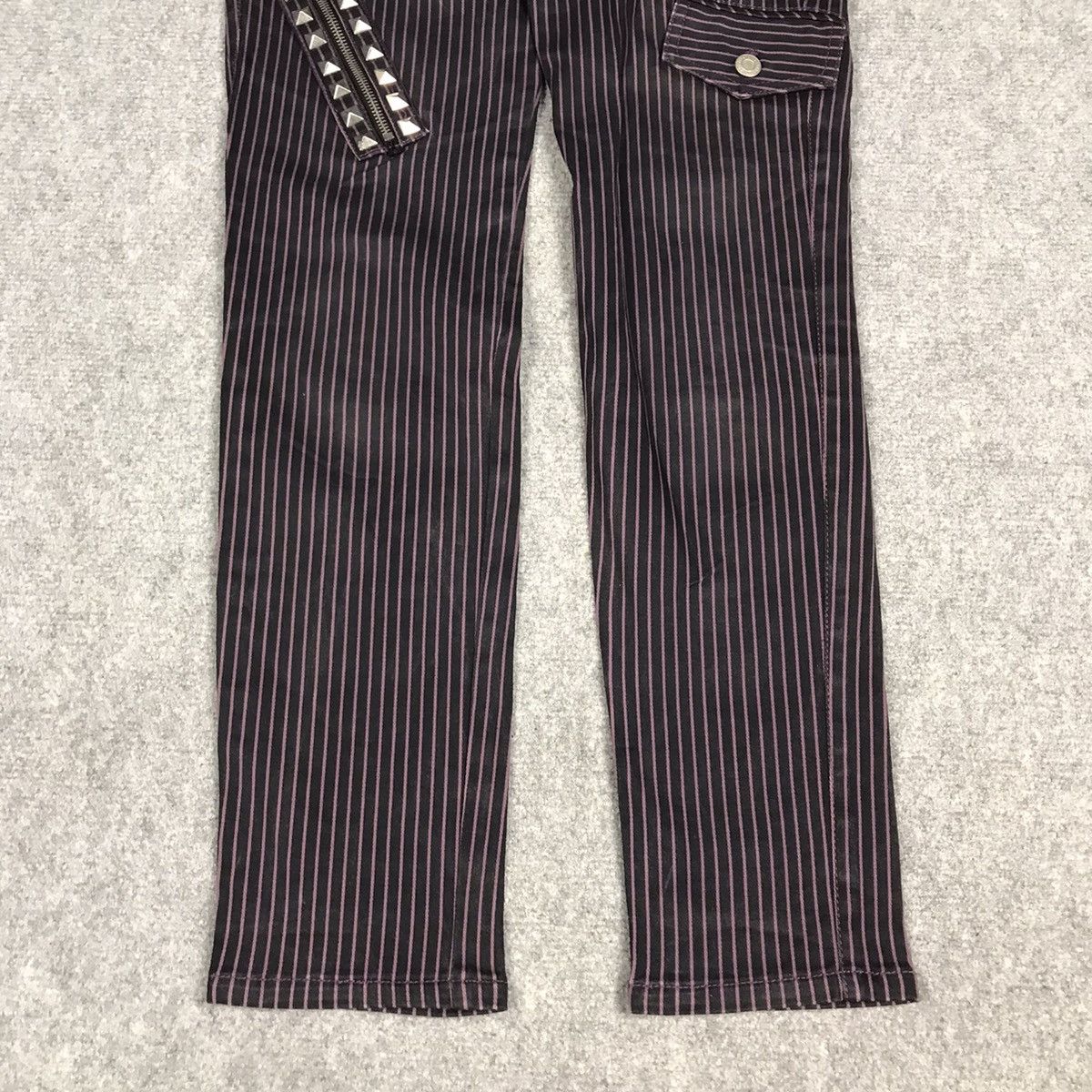 Japanese Brand ALGONQUINS PUNK JAPAN TROUSERS STRIPED DESIGN PANTS Size US 27 - 3 Thumbnail