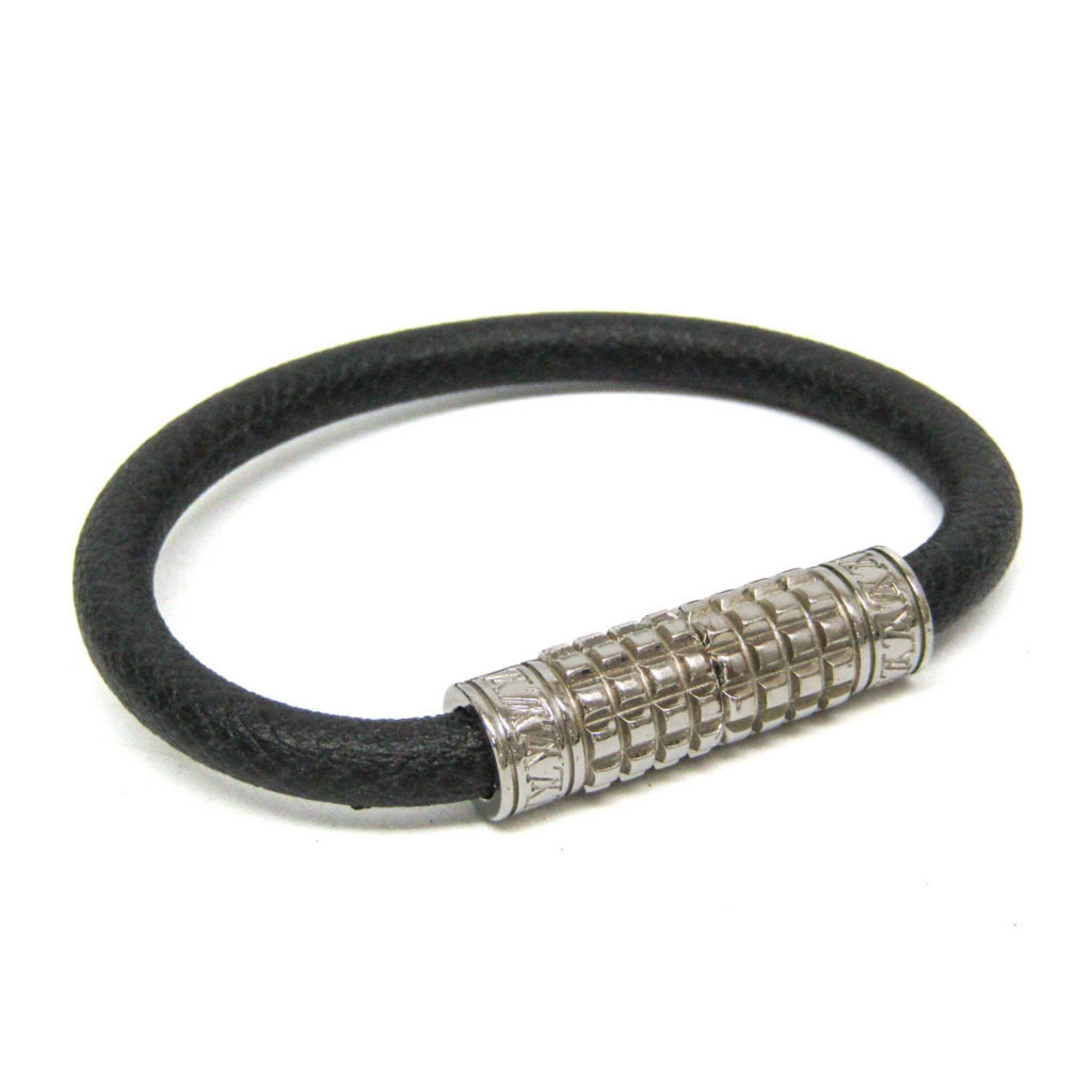 Louis Vuitton Louis Vuitton Taiga Bracelet Digit M6629E Leather Bangle Ardoise,Silver Size ONE SIZE - 1 Thumbnail
