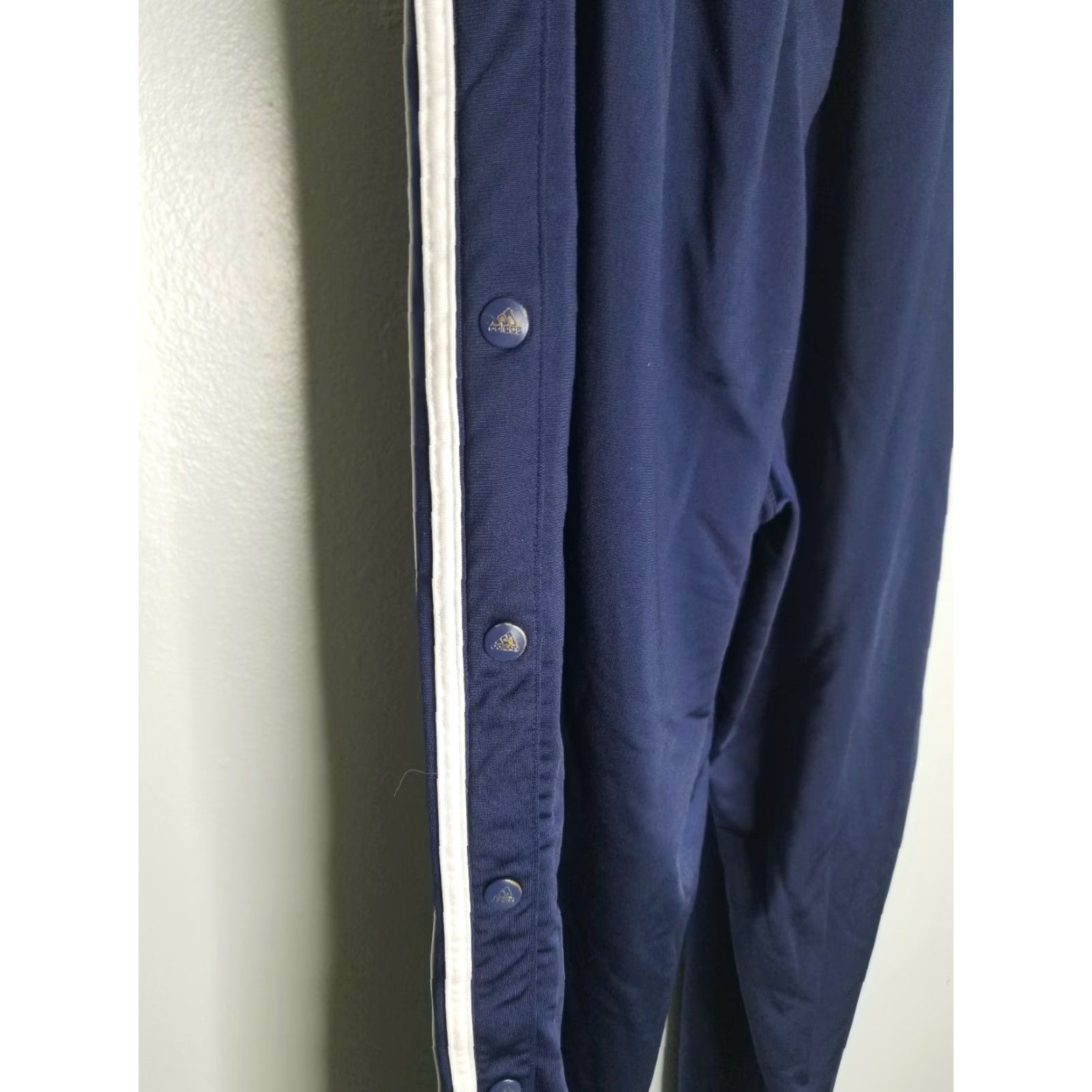 Adidas VINTAGE Adidas Tear Away Pants Mens M 90's Striped Blue Polyester Button Loose Fit Activewear Size US 31 - 5 Thumbnail