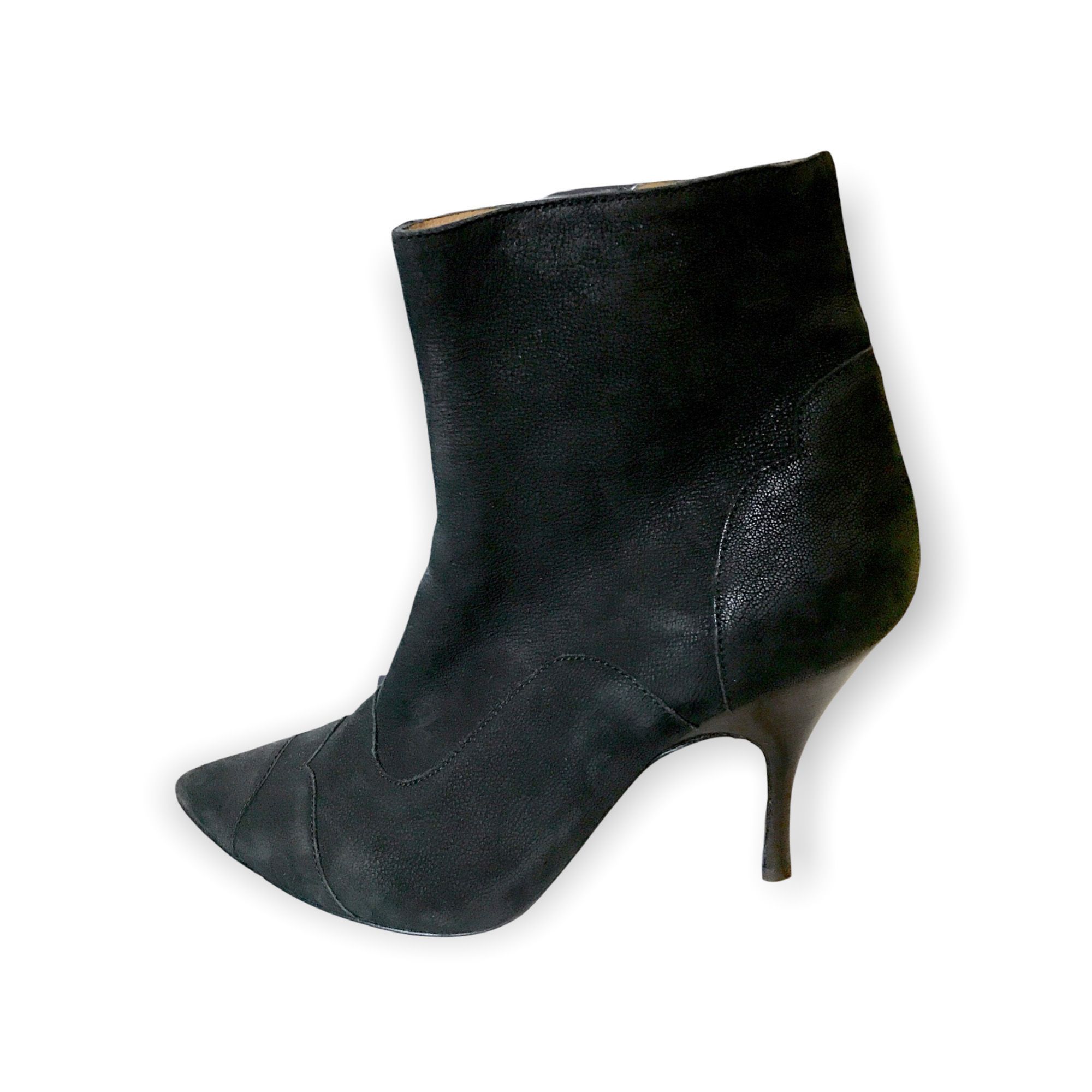 Lanvin Lanvin Washed Leather Ankle Boots 39EU, Black Pointed Toe It Size US 9 / IT 39 - 1 Thumbnail