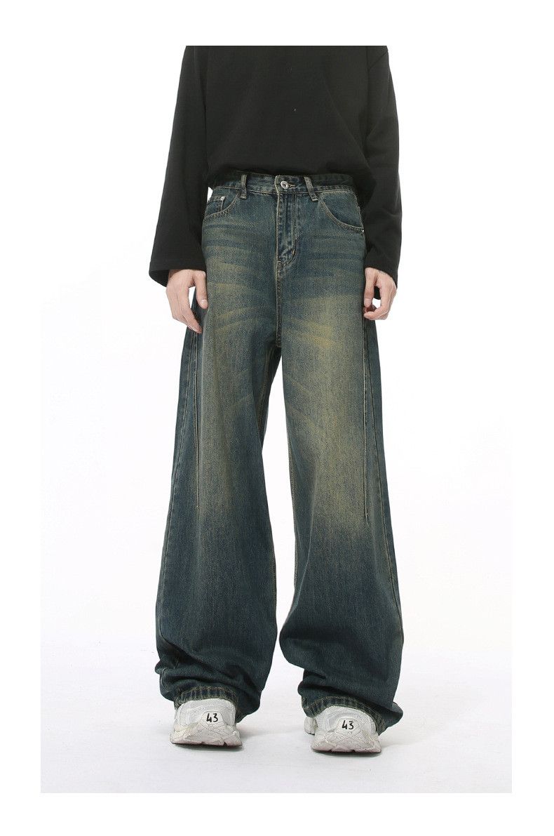 Japanese Brand × Jean American retro fashion distressed street washed jeans Size US 34 / EU 50 - 1 Thumbnail