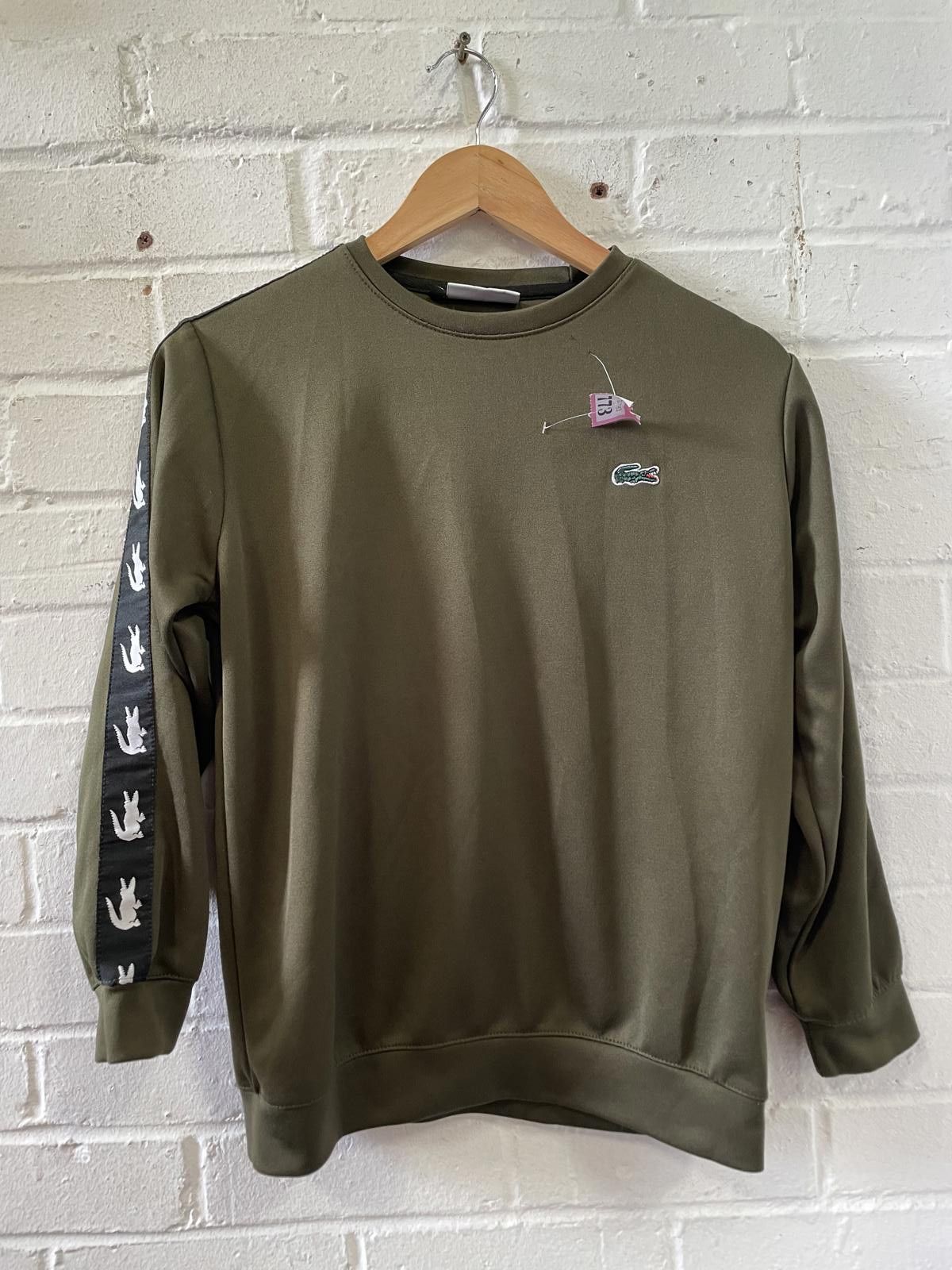 Lacoste Lacoste Olive Green Men's Sweatshirt with Logo Tape on Sleev Size US M / EU 48-50 / 2 - 1 Thumbnail