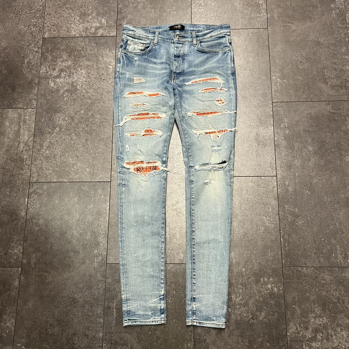 Amiri Amiri Orange Bandana Thrasher Jeans Clay Indigo | Grailed