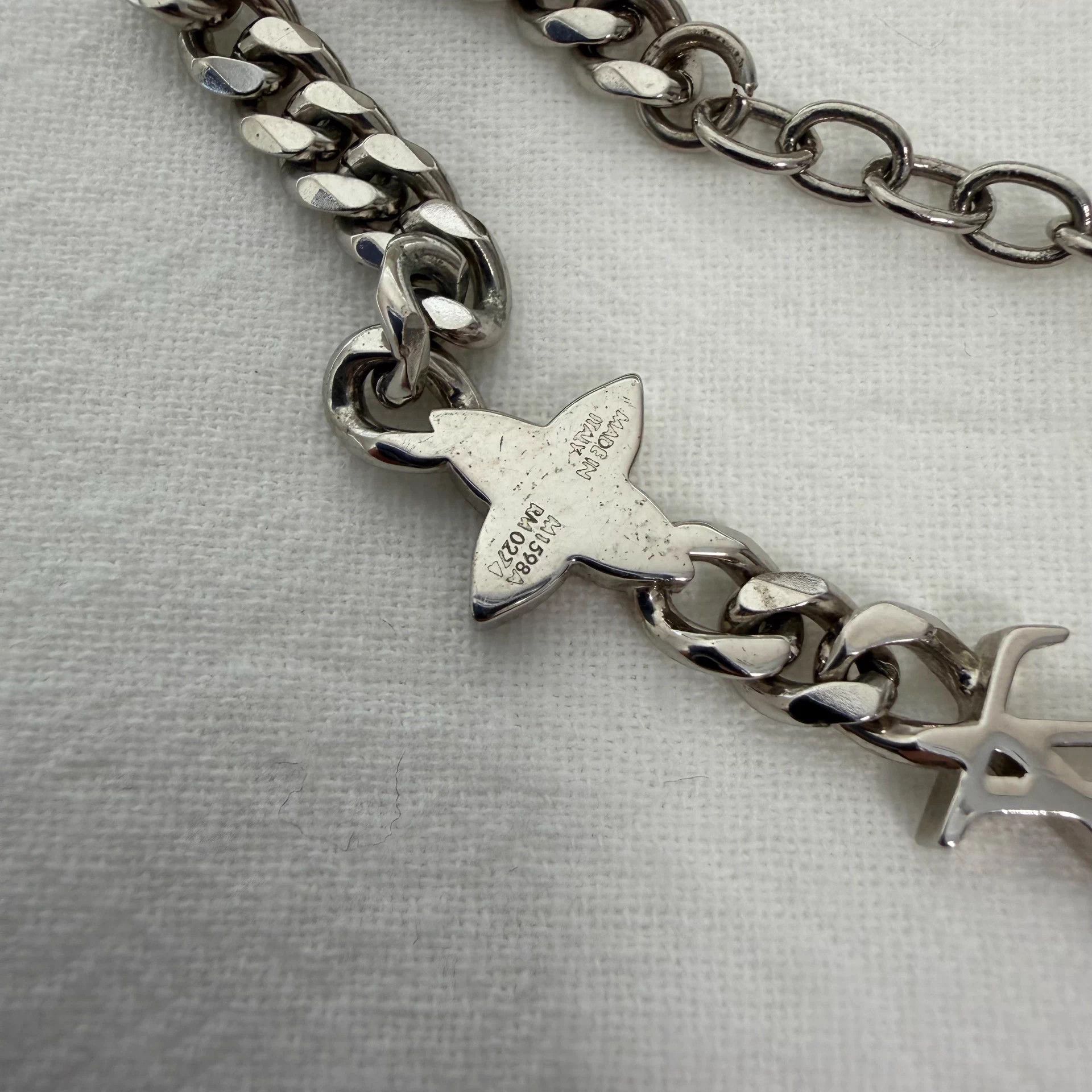 LOUIS VUITTON Monogram Floral Silver/Orange Bracelet