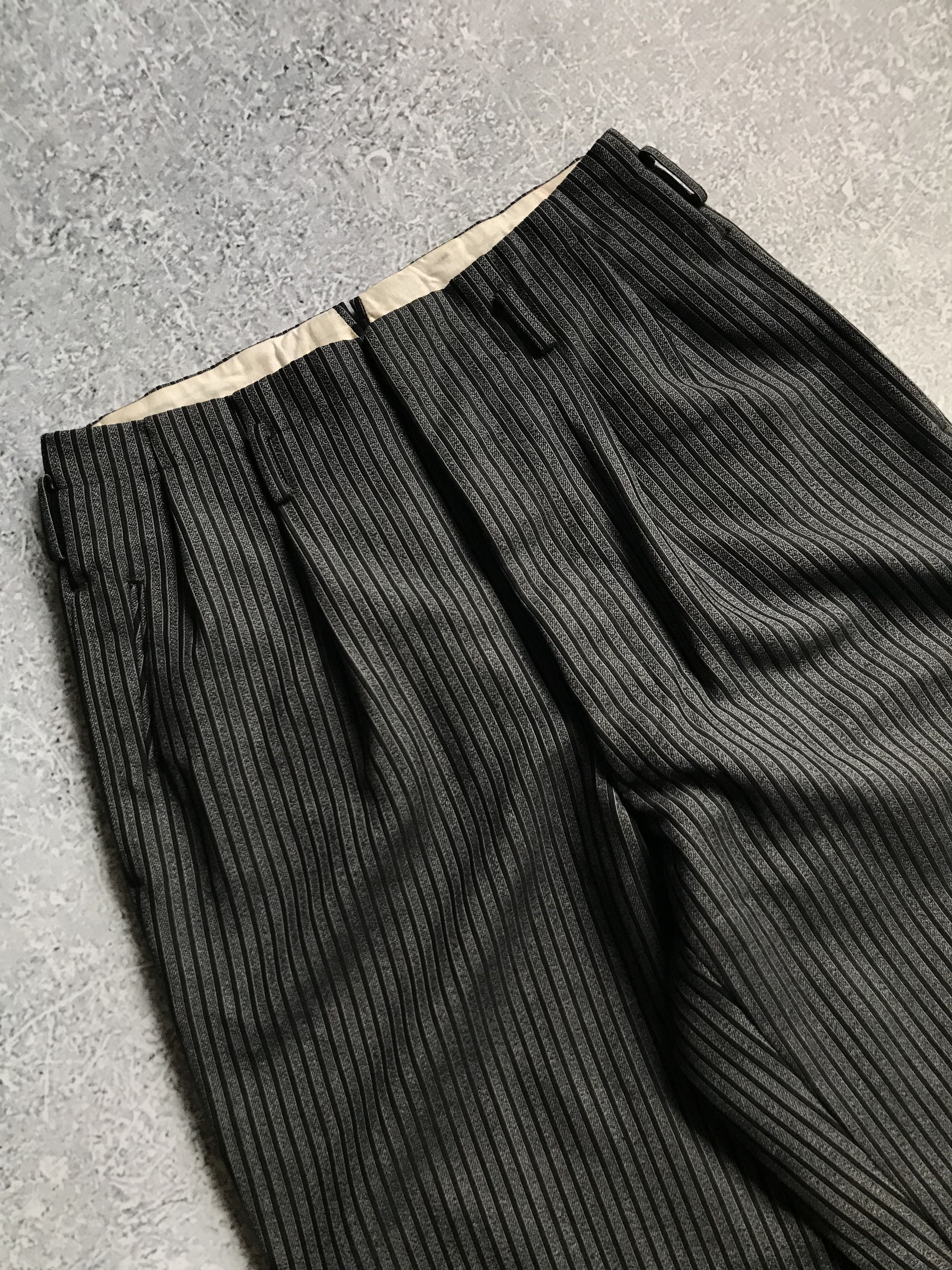 Vintage 1960s Pleated Trousers Wool Stripes Japan Tailored Size US 30 / EU 46 - 5 Thumbnail
