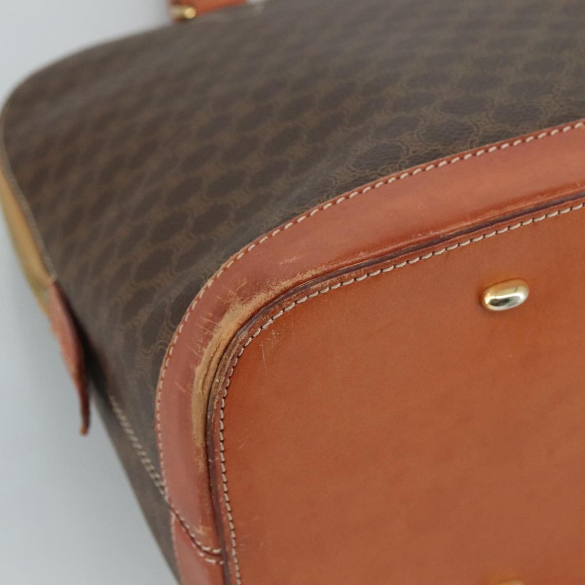Celine CELINE Macadam Canvas Hand Bag Pvc Leather Brown Gold Size ONE SIZE - 15 Thumbnail