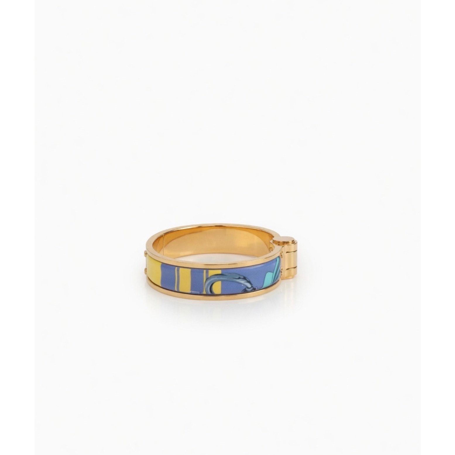 Hermes Hermès Paris Brides de Gala Blue Enamel Bangle Bracelet Size ONE SIZE - 4 Thumbnail