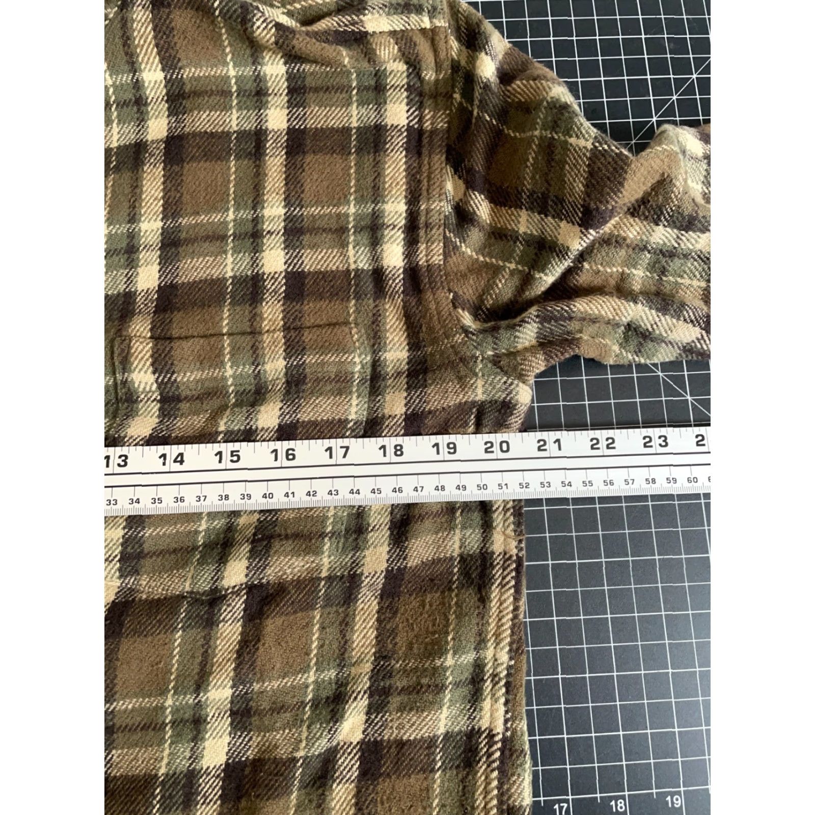 Corridor Corridor Shirt Men's Medium Flannel Brown Green Plaid Heavyweight Cotton 90s Grunge Retro Casual Workwear Button-Up Collar Long Sleeve Size US M / EU 48-50 / 2 - 5 Thumbnail