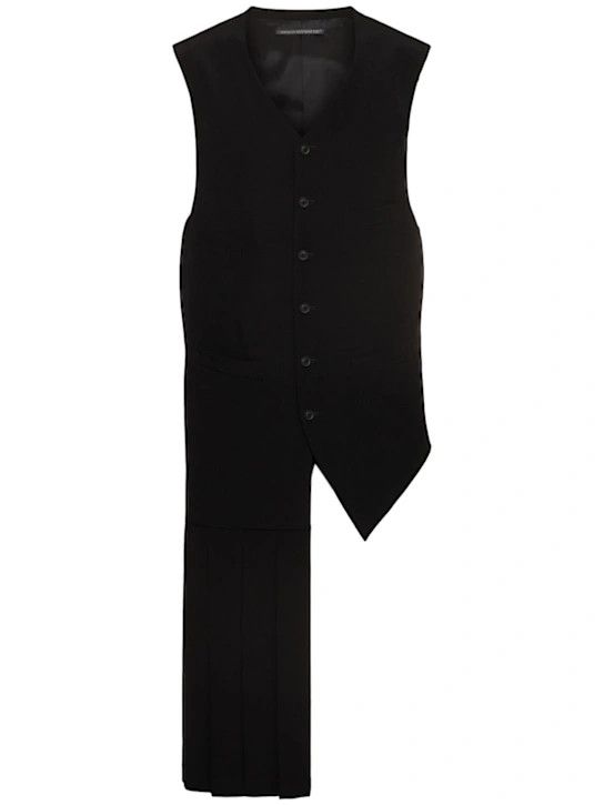 Yohji Yamamoto o1lsvrm0525 Pleated Vest in Black Size US S / EU 44-46 / 1 - 1 Thumbnail