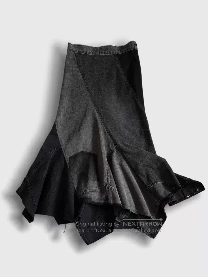 Junya Watanabe Junya Watanabe Size XS Deconstructed Denim Fish Tail Skirt Size 23" - 1 Thumbnail