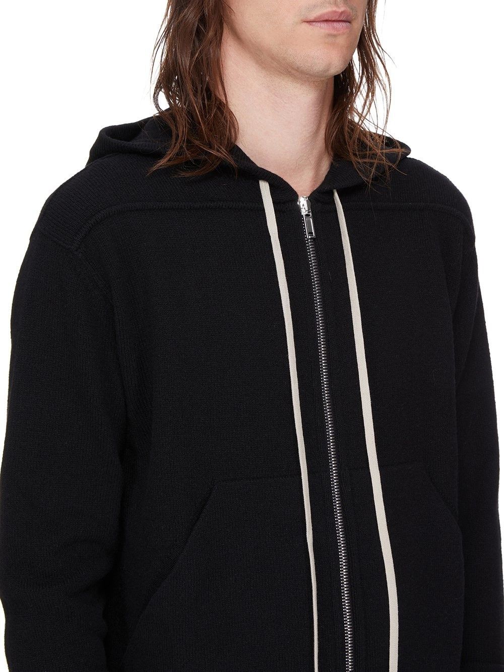 Rick Owens Rick Owens FW24 Black Cashmere Knit Zip Hoodie Size US XL / EU 56 / 4 - 6 Thumbnail