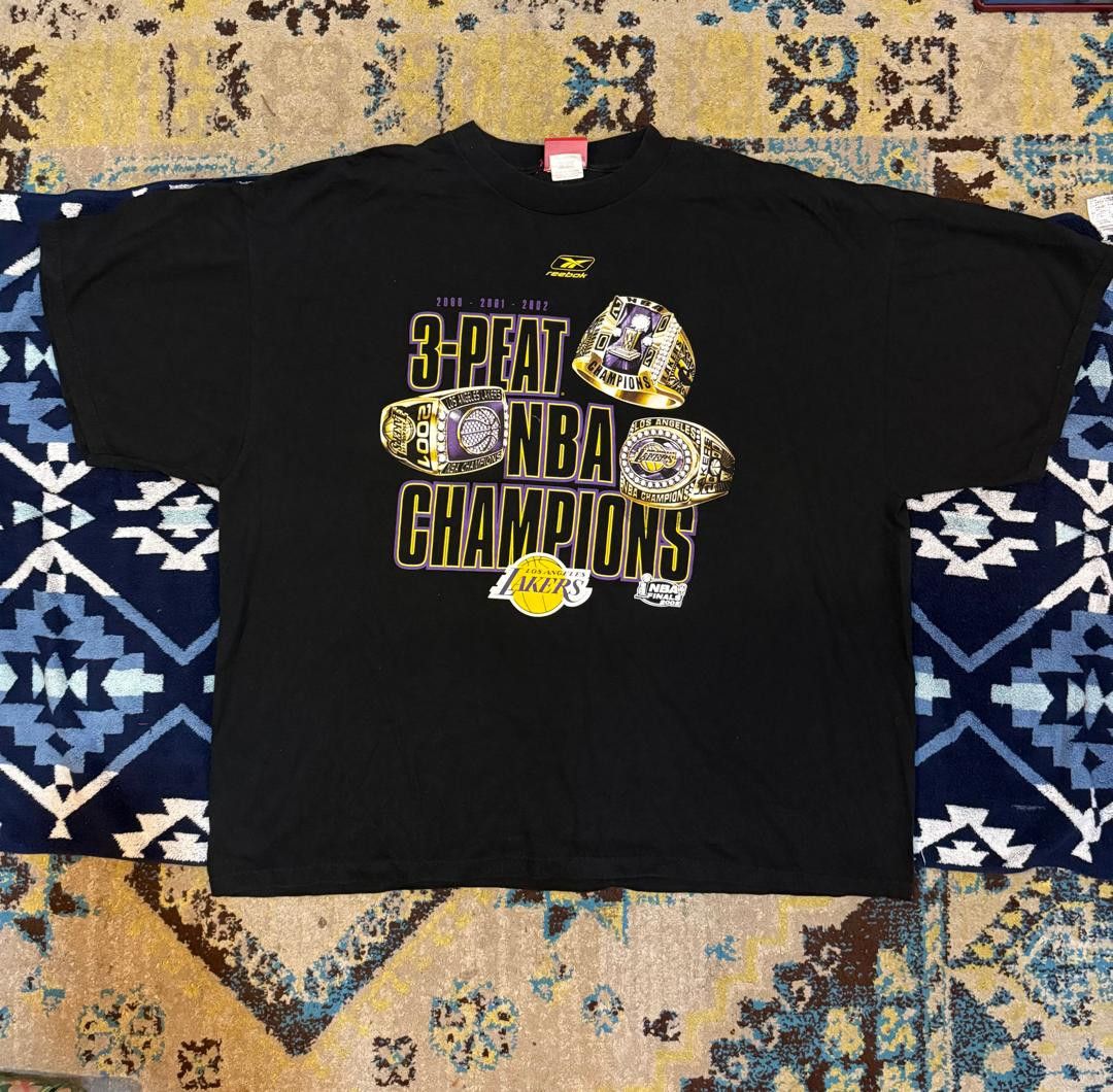 NBA × Rap Tees × Vintage Vintage 3 Peat LA Lakers NBA Championship Rings sz XXL Size US XXL / EU 58 / 5 - 2 Thumbnail