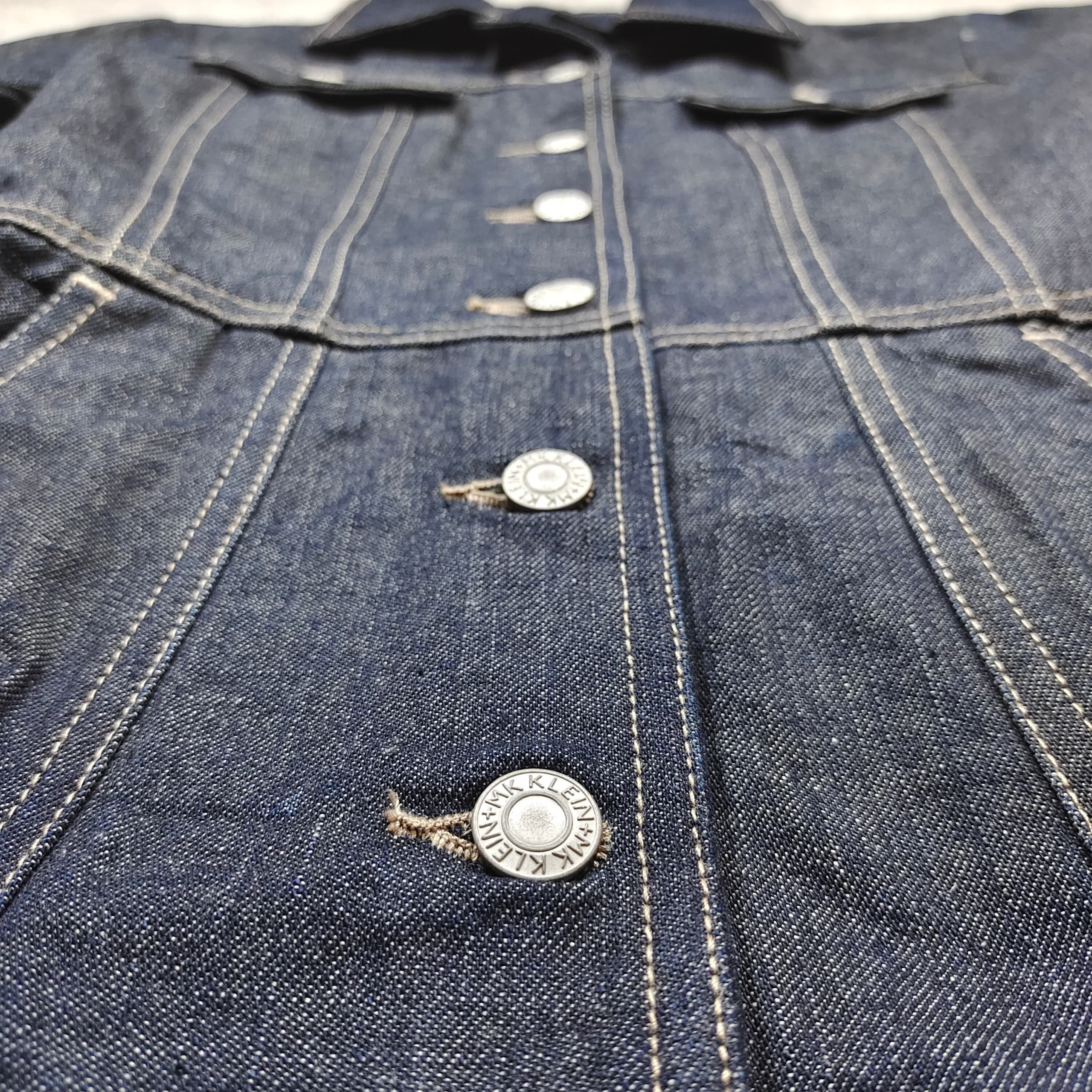 Issey Miyake MK KLEIN INDIGO BLUE DENIM TRUCKER JACKET COAT WITH BELT Size S / US 4 / IT 40 - 7 Thumbnail
