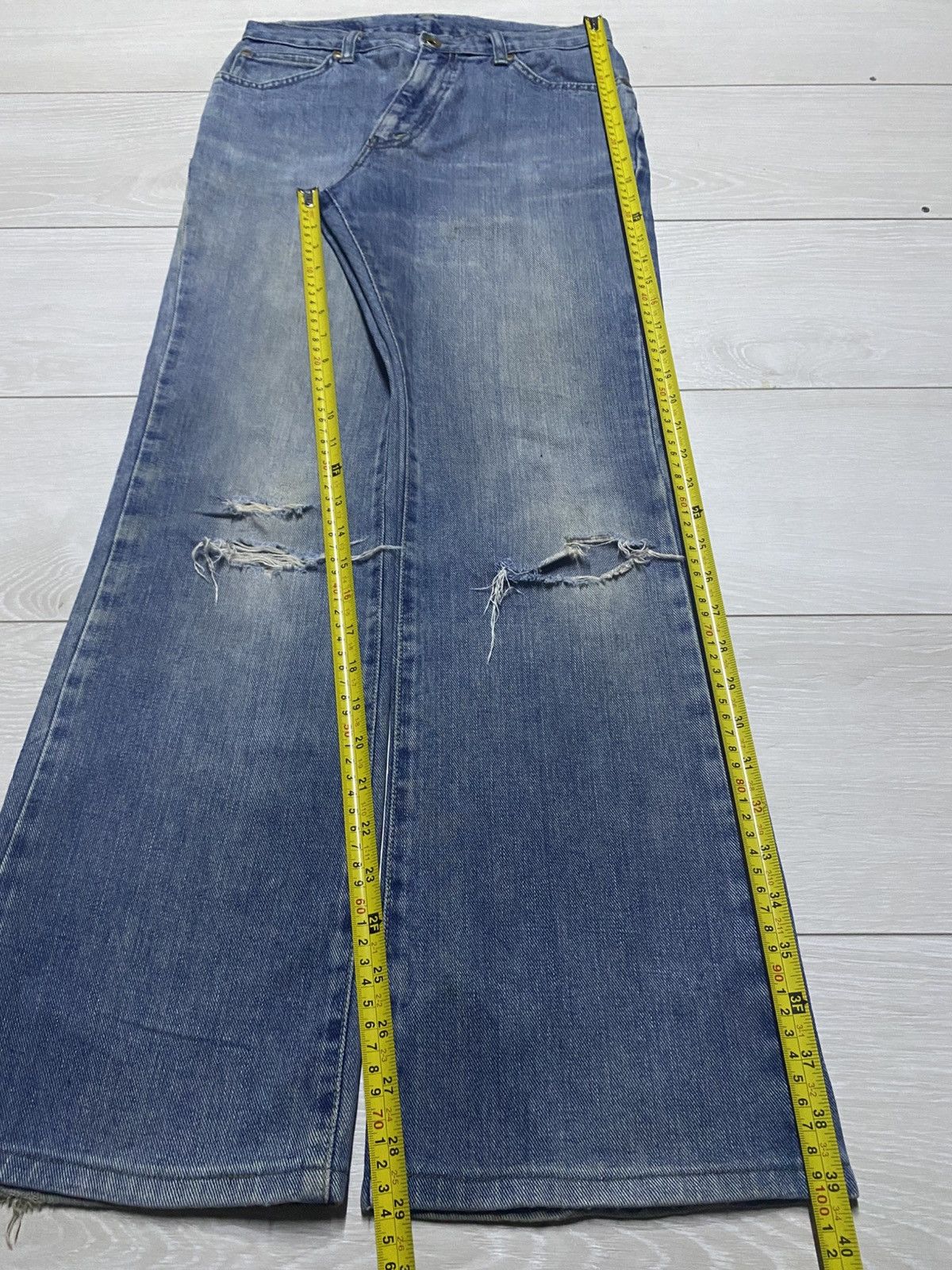 Japanese Brand Vintage Japanese Bobson Ladys Grunge Distressed Flare Jeans Size US 28 / EU 44 - 15 Thumbnail