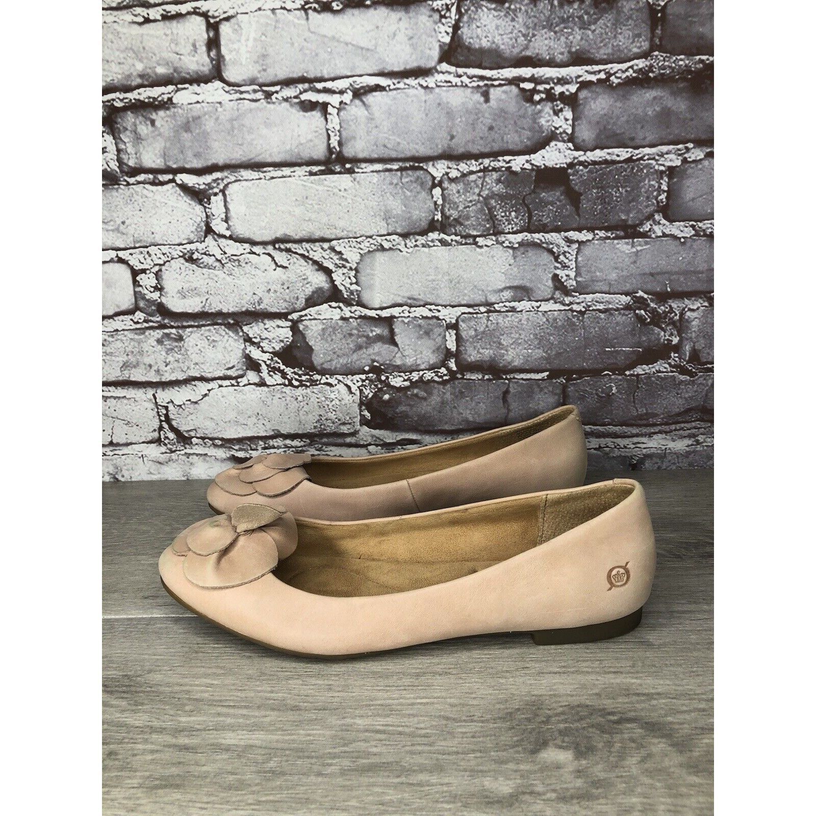 Born Born Annelie Pink Blush Leather Flower Bow Ballet Flats Wome Size US 10 / IT 40 - 16 Thumbnail