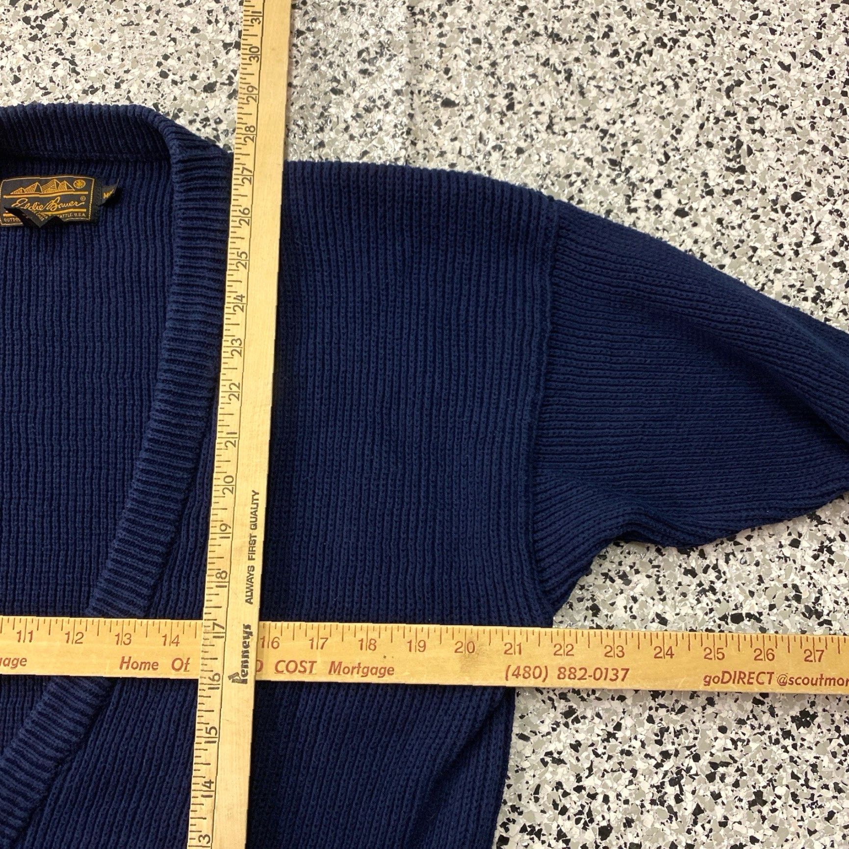 Eddie Bauer VINTAGE Eddie Bauer Cardigan Sweater Knit Cotton Blue Medium Mens Knit Cardigan 90s Classic Dad Academia Button Size US M / EU 48-50 / 2 - 3 Thumbnail