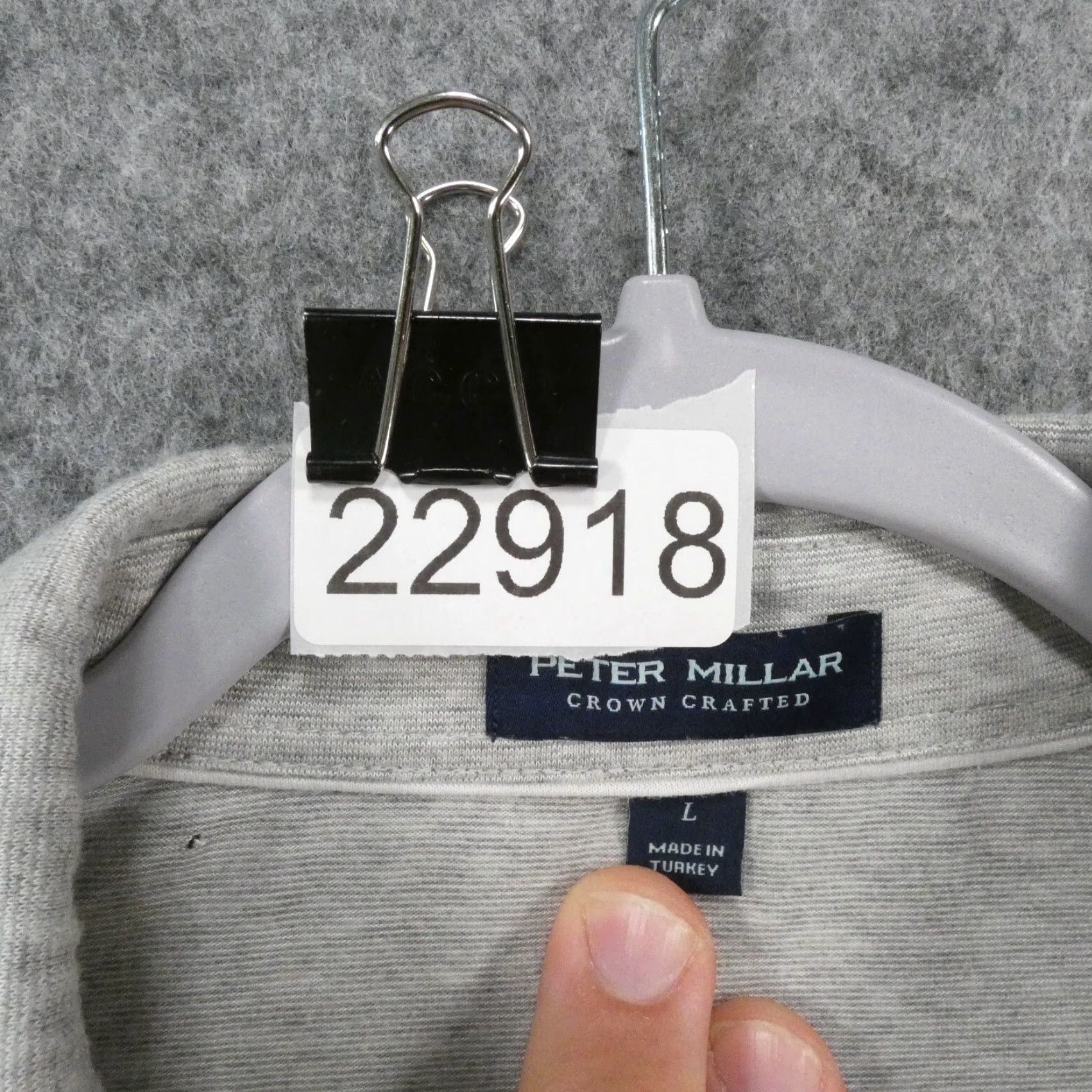 Peter Millar Peter Millar Crown Crafted Polo Mens Large Gray Striped Golf Shirt Size US L / EU 52-54 / 3 - 7 Thumbnail