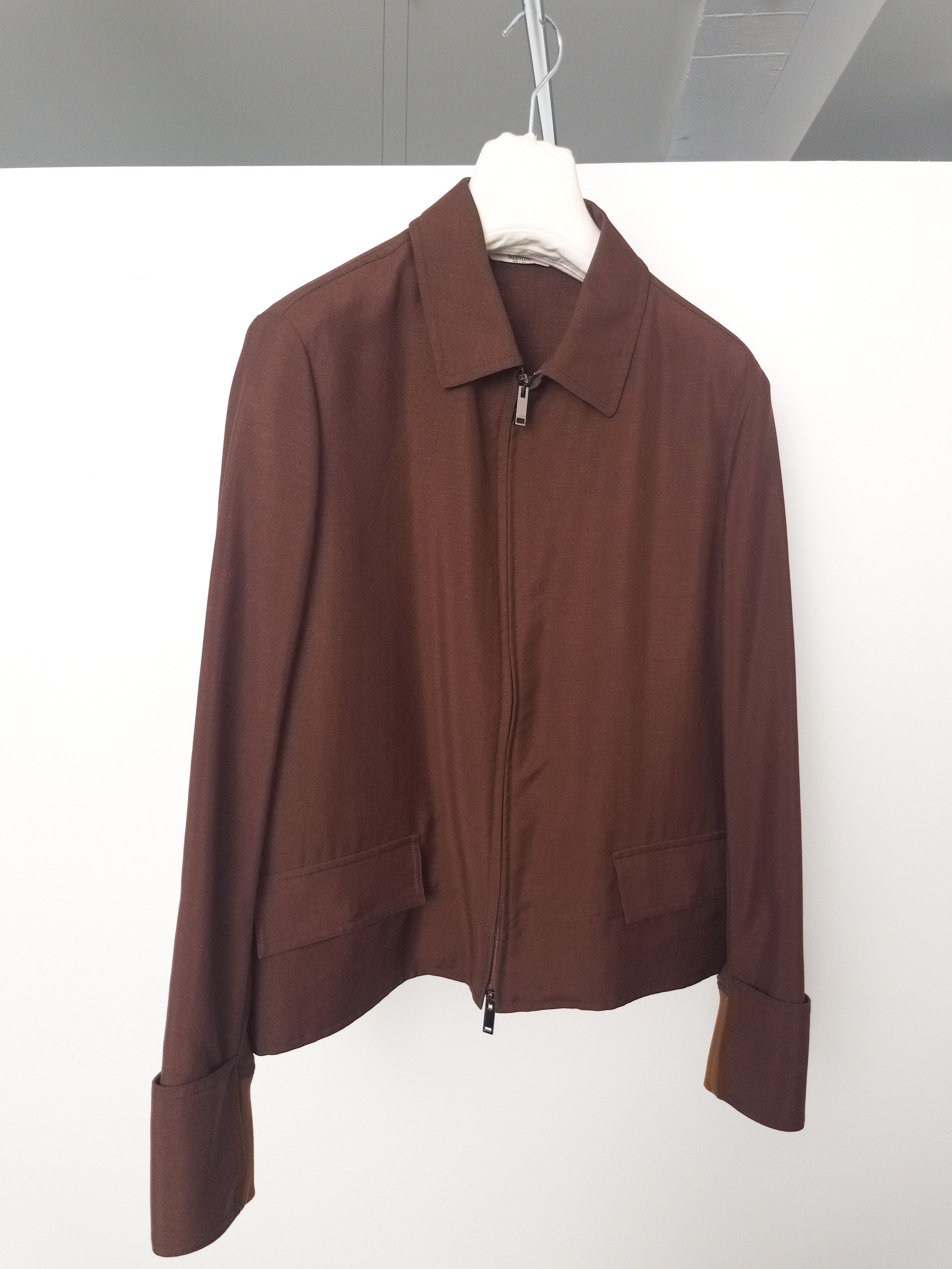 Valentino Valentino SS17 Tropical Wool Blouson Burgundy Brown Size US M / EU 48-50 / 2 - 1 Thumbnail