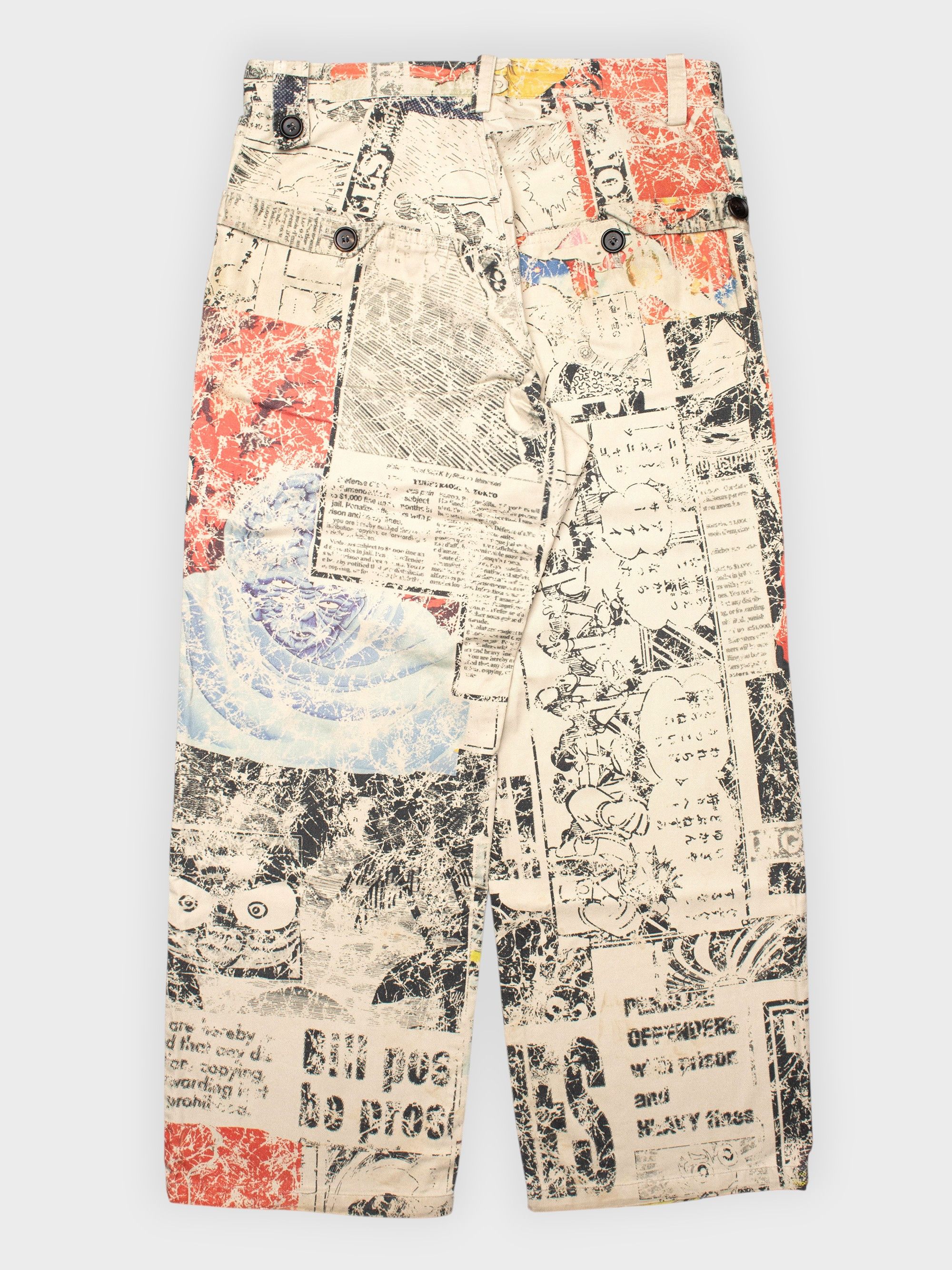 Yohji Yamamoto Y's - S/S 2013 - manga print pants - size 3 Size 33" - 2 Thumbnail