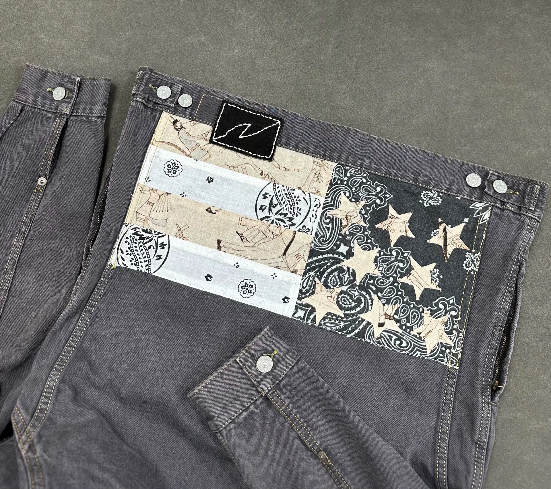 Visvim visvim Damaged Stars Black Flag Denim Jacket 99 3 Size US L / EU 52-54 / 3 - 5 Thumbnail