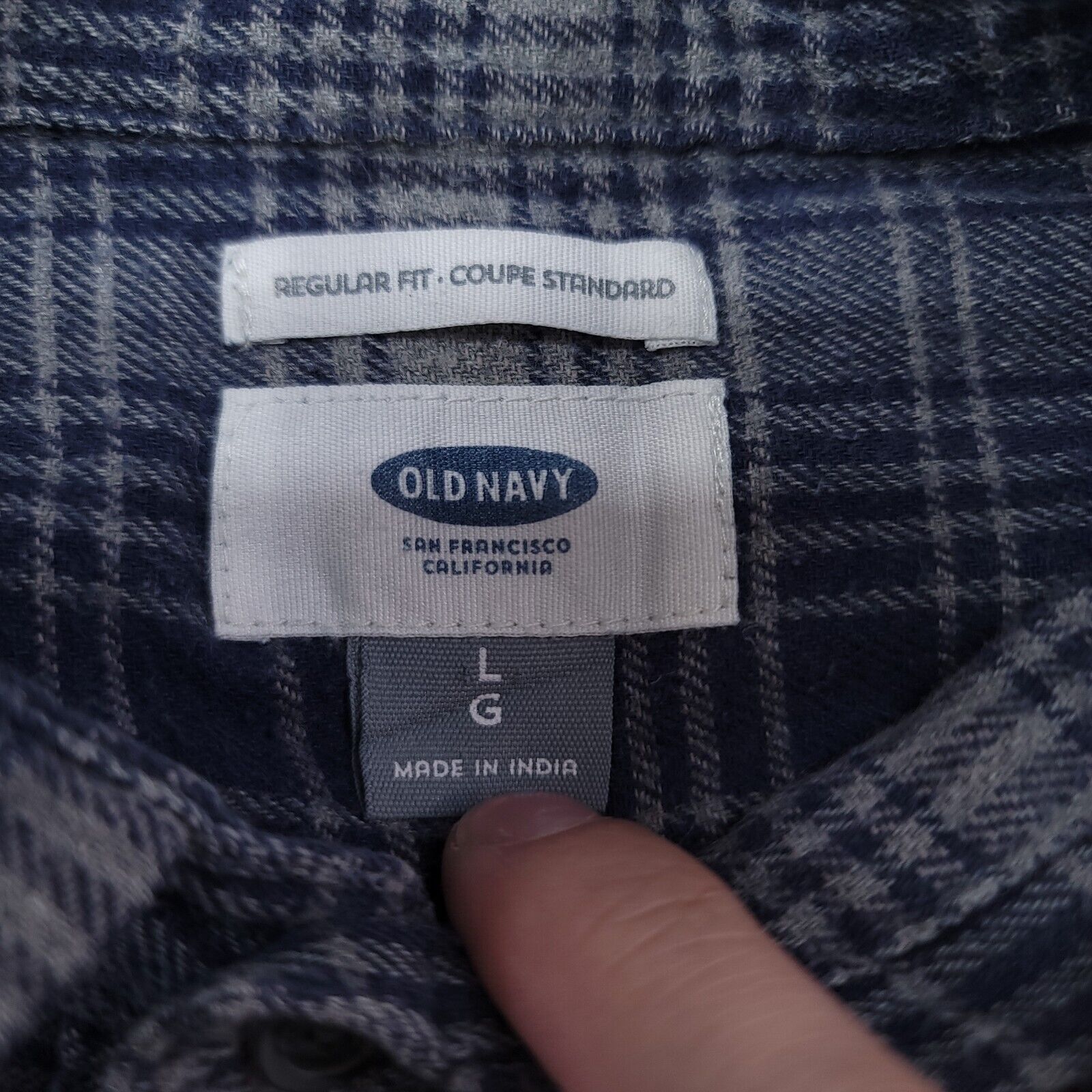 Old Navy Old Navy Tartan Flannel Casual Shirt Mens Size L Blue Gray Size US L / EU 52-54 / 3 - 3 Thumbnail