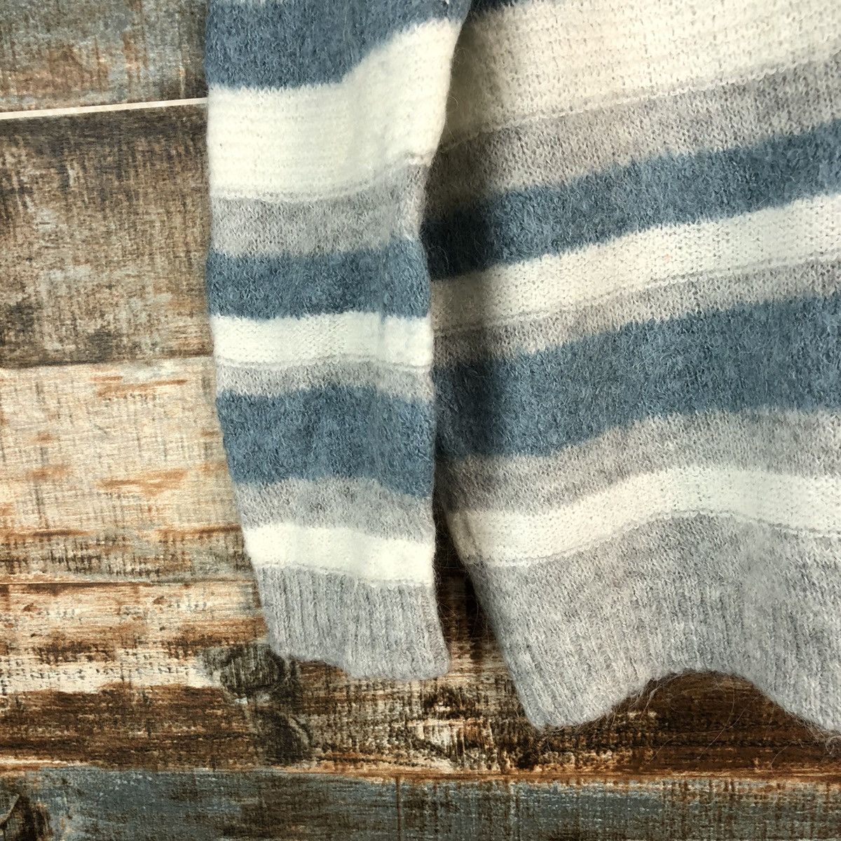 Vintage Closshi Stripe Grey vintage Knitwear #A2187 Size M / US 6-8 / IT 42-44 - 7 Thumbnail