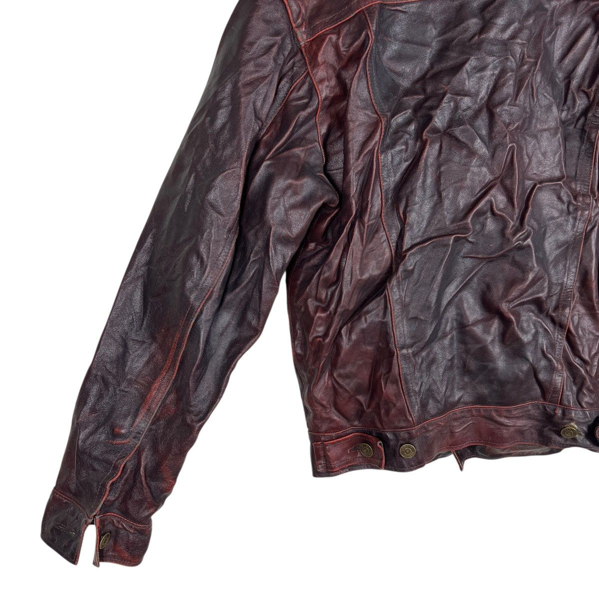 Schott 🔥 Vintage Schott Scartish Wrinkle Leather Jacket made In Usa Size US S / EU 44-46 / 1 - 12 Thumbnail